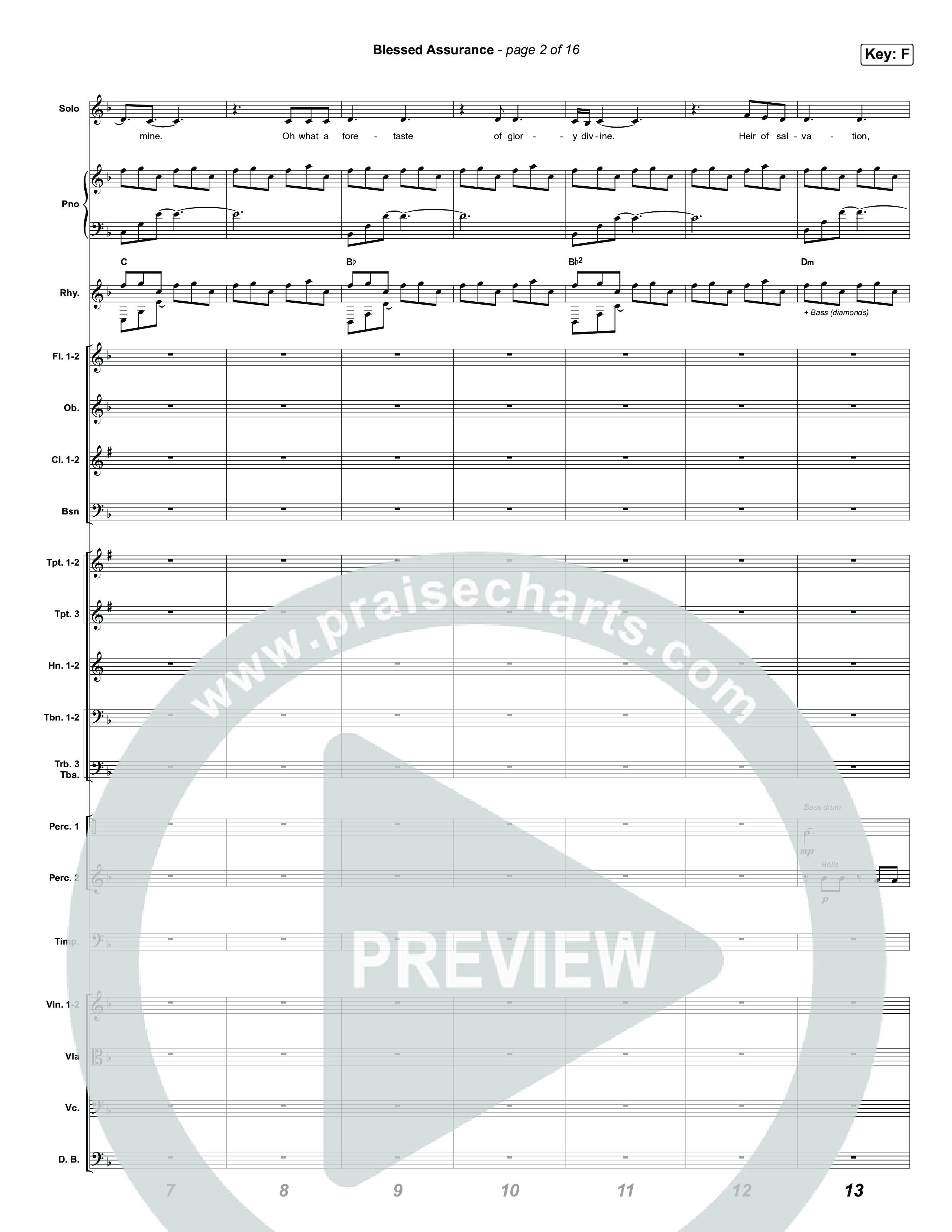 Blessed Assurance (I Will Praise You) Conductor's Score (Tommee Profitt)