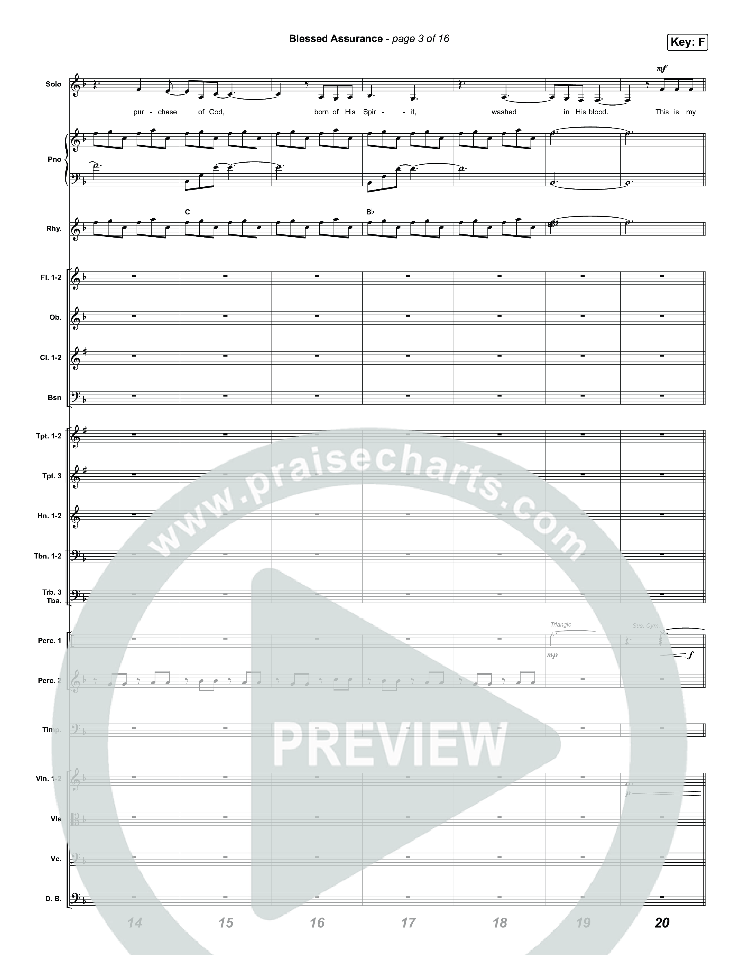 Blessed Assurance (I Will Praise You) Conductor's Score (Tommee Profitt)