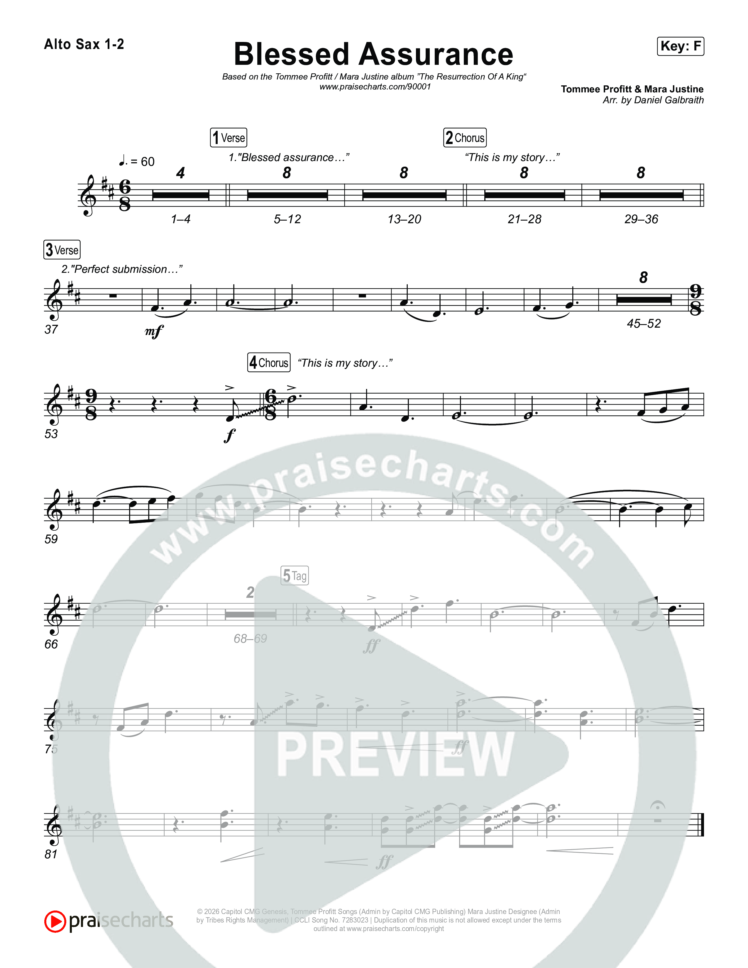 Blessed Assurance (I Will Praise You) Sax Pack (Tommee Profitt / Mara Justine)