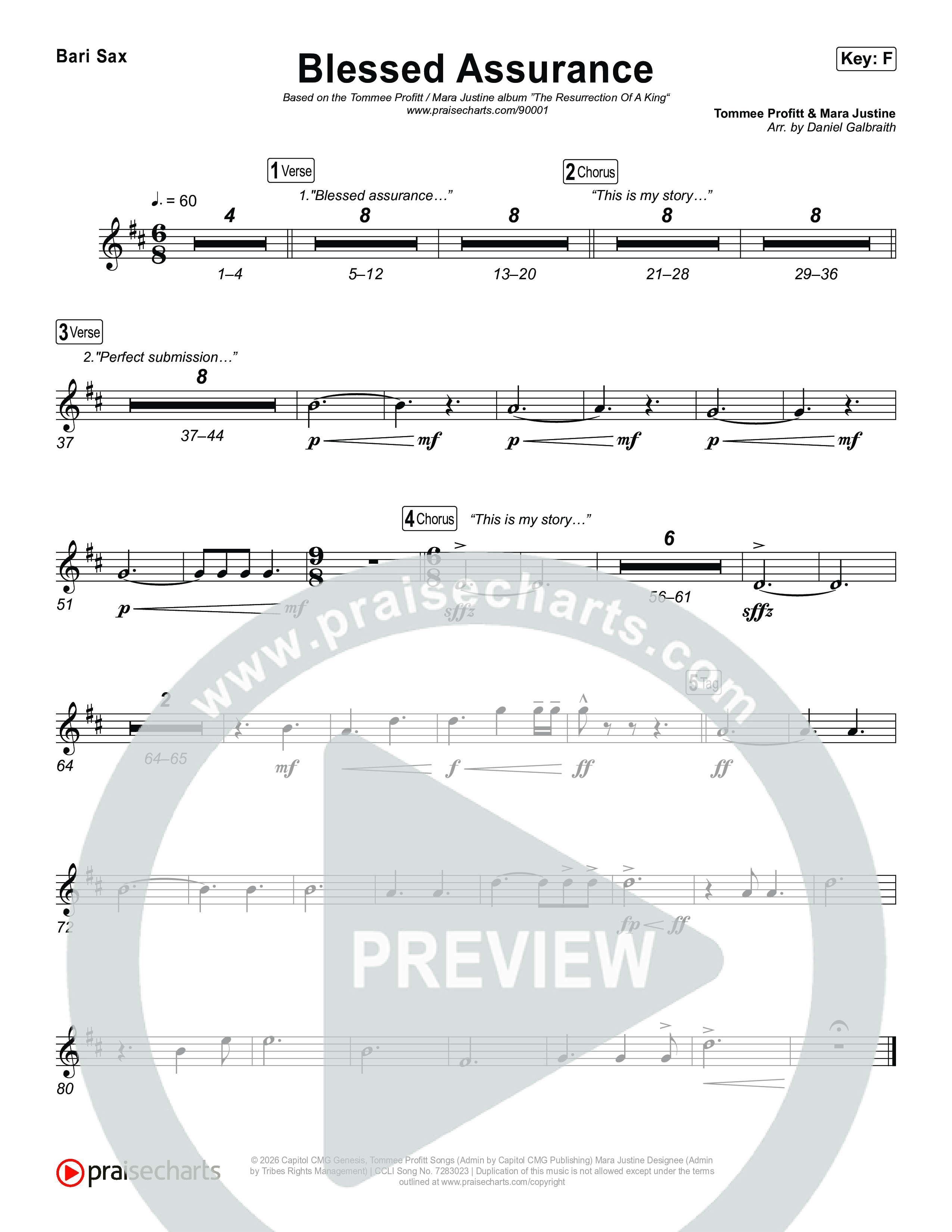Blessed Assurance (I Will Praise You) Sax Pack (Tommee Profitt / Mara Justine)
