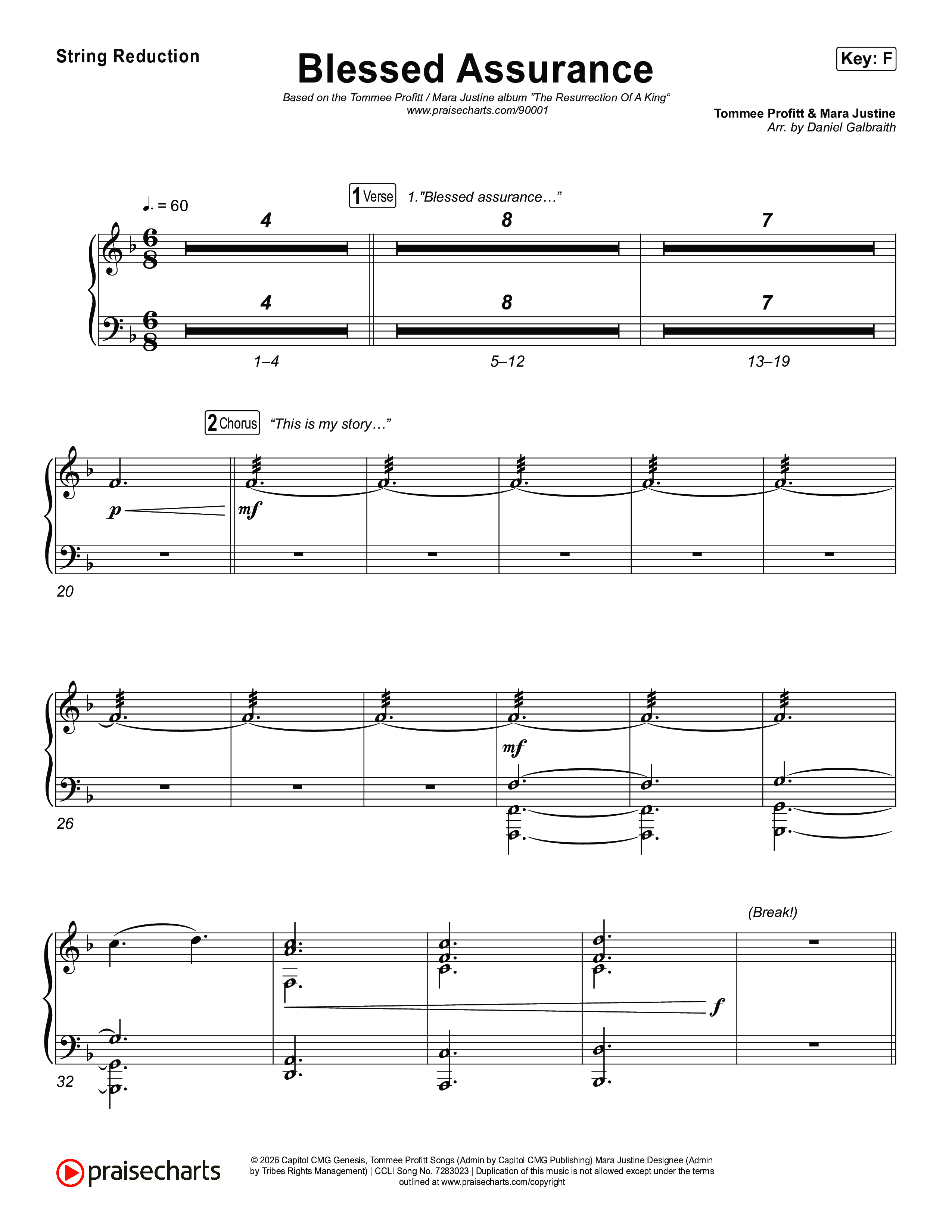 Blessed Assurance (I Will Praise You) String Reduction (Tommee Profitt / Mara Justine)
