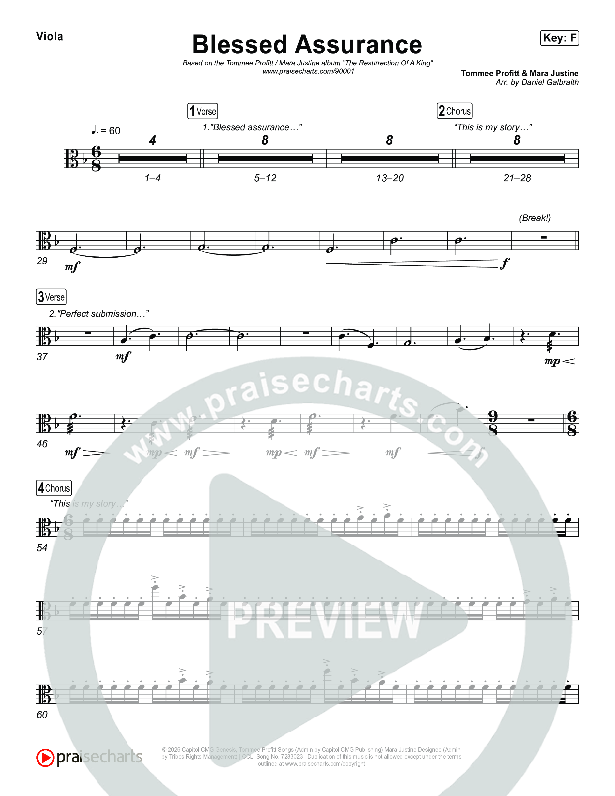 Blessed Assurance (I Will Praise You) Viola (Tommee Profitt / Mara Justine)