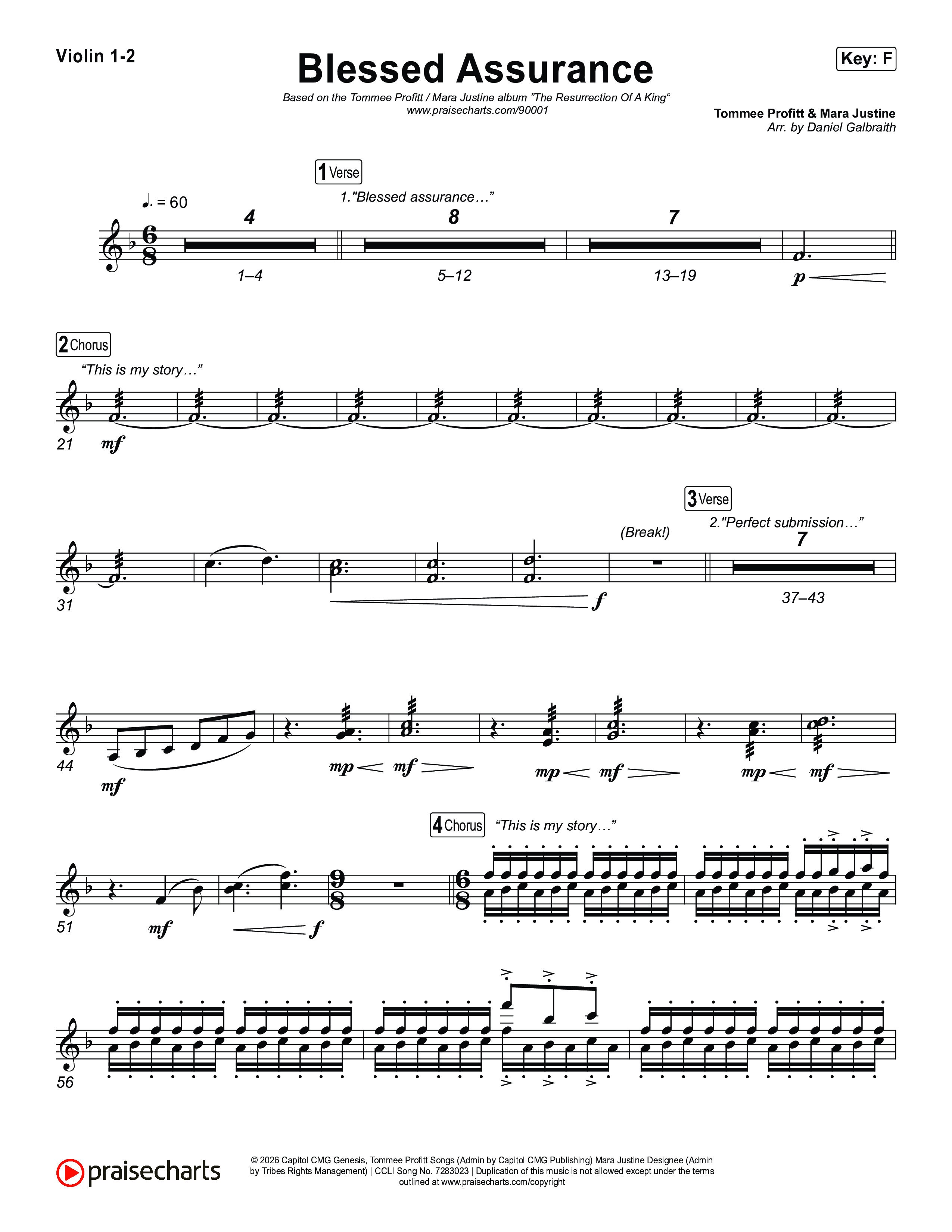 Blessed Assurance (I Will Praise You) String Pack (Tommee Profitt / Mara Justine)