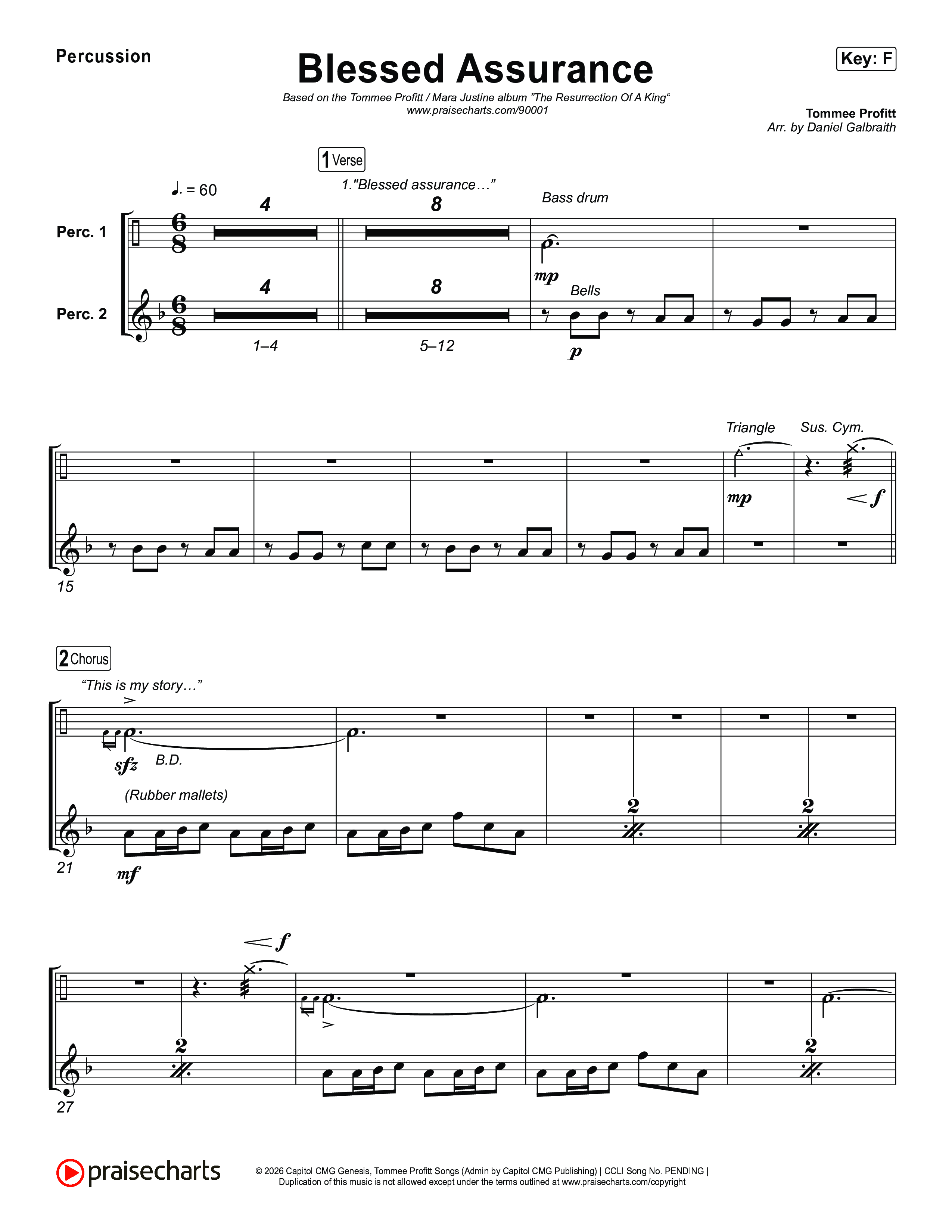 Blessed Assurance (I Will Praise You) Percussion (Tommee Profitt)