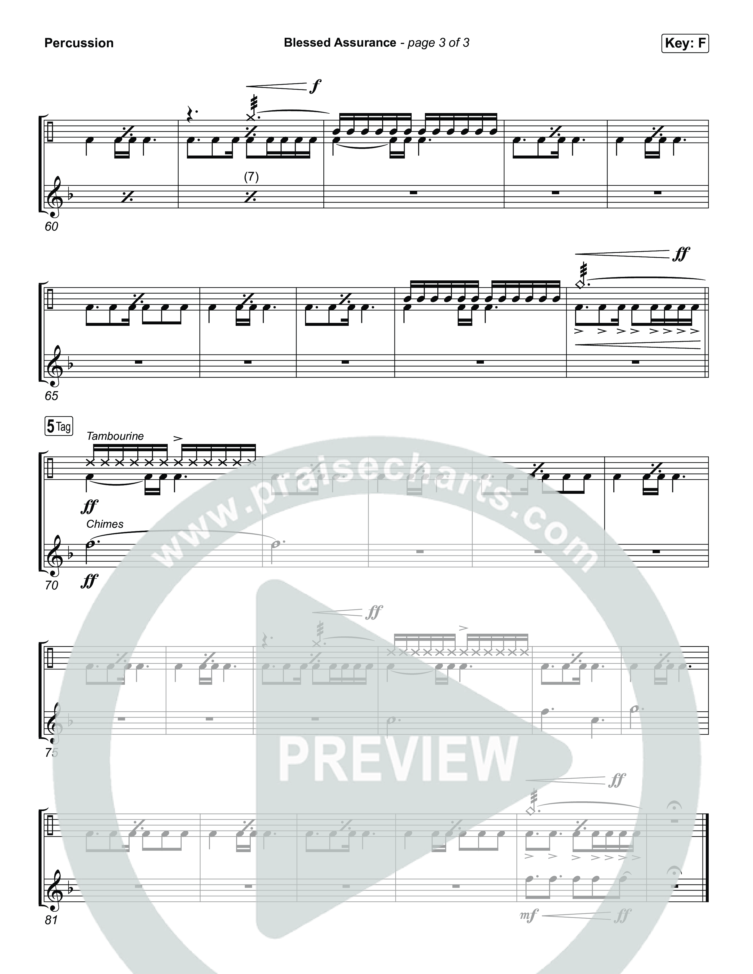 Blessed Assurance (I Will Praise You) Percussion (Tommee Profitt)