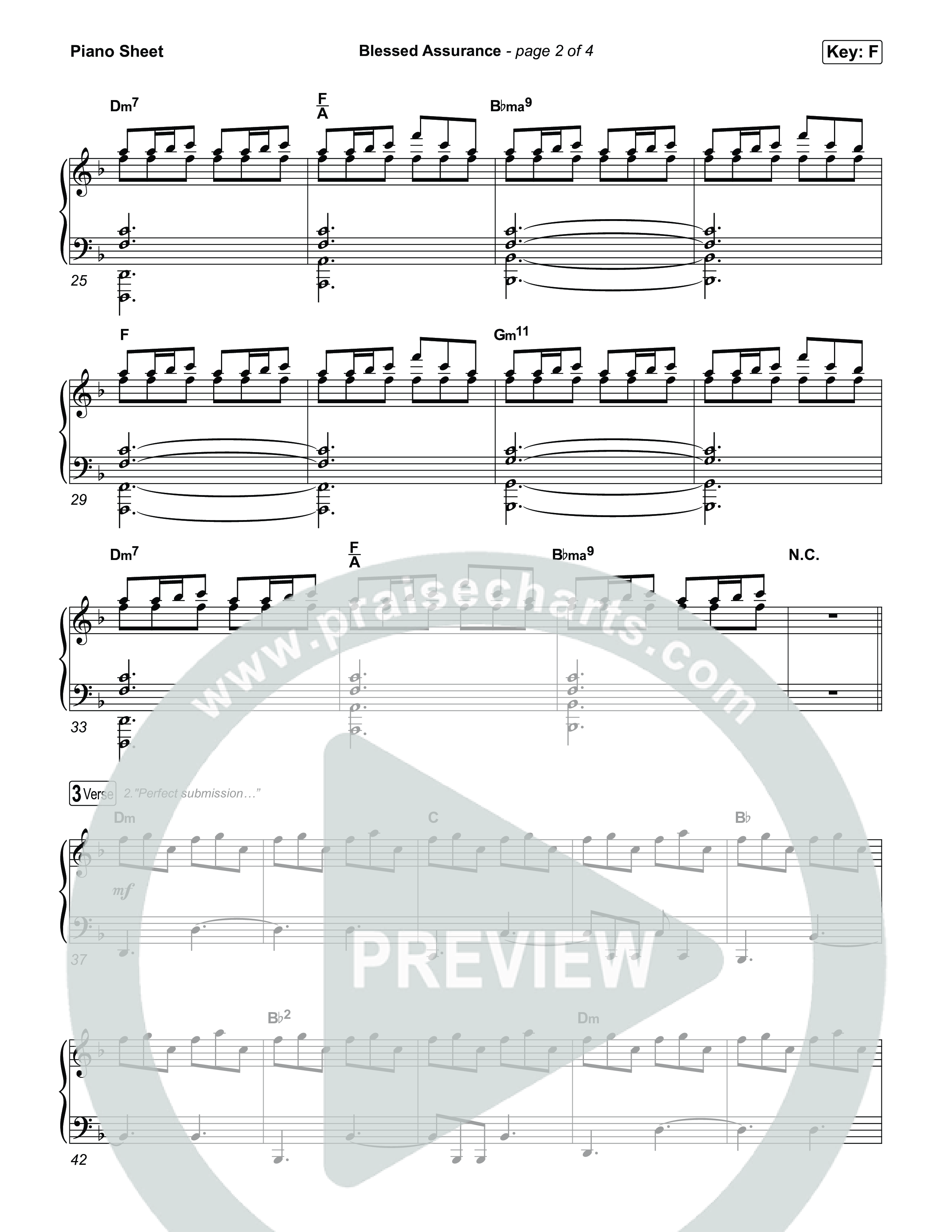 Blessed Assurance (I Will Praise You) Piano Sheet (Tommee Profitt)