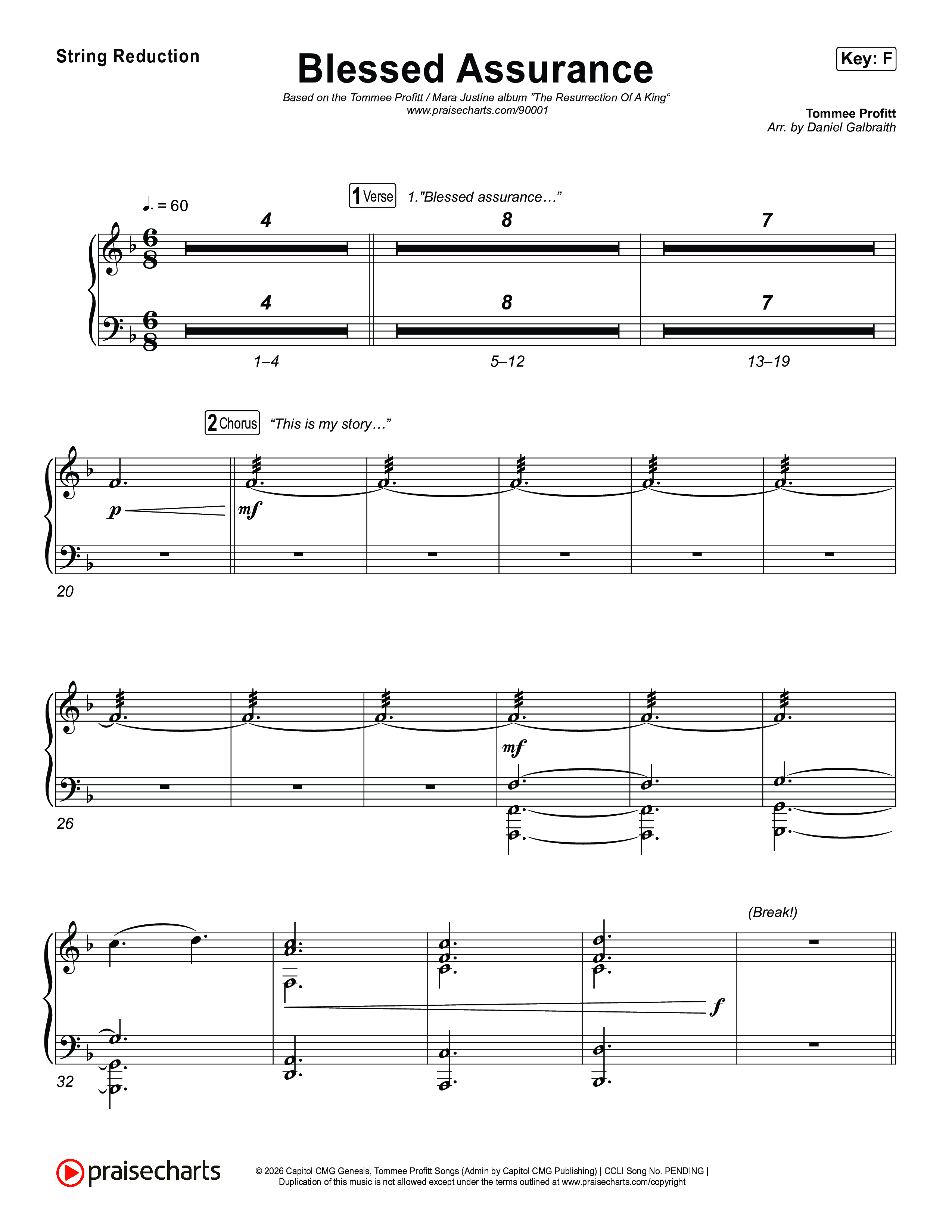 Blessed Assurance (I Will Praise You) String Reduction (Tommee Profitt)