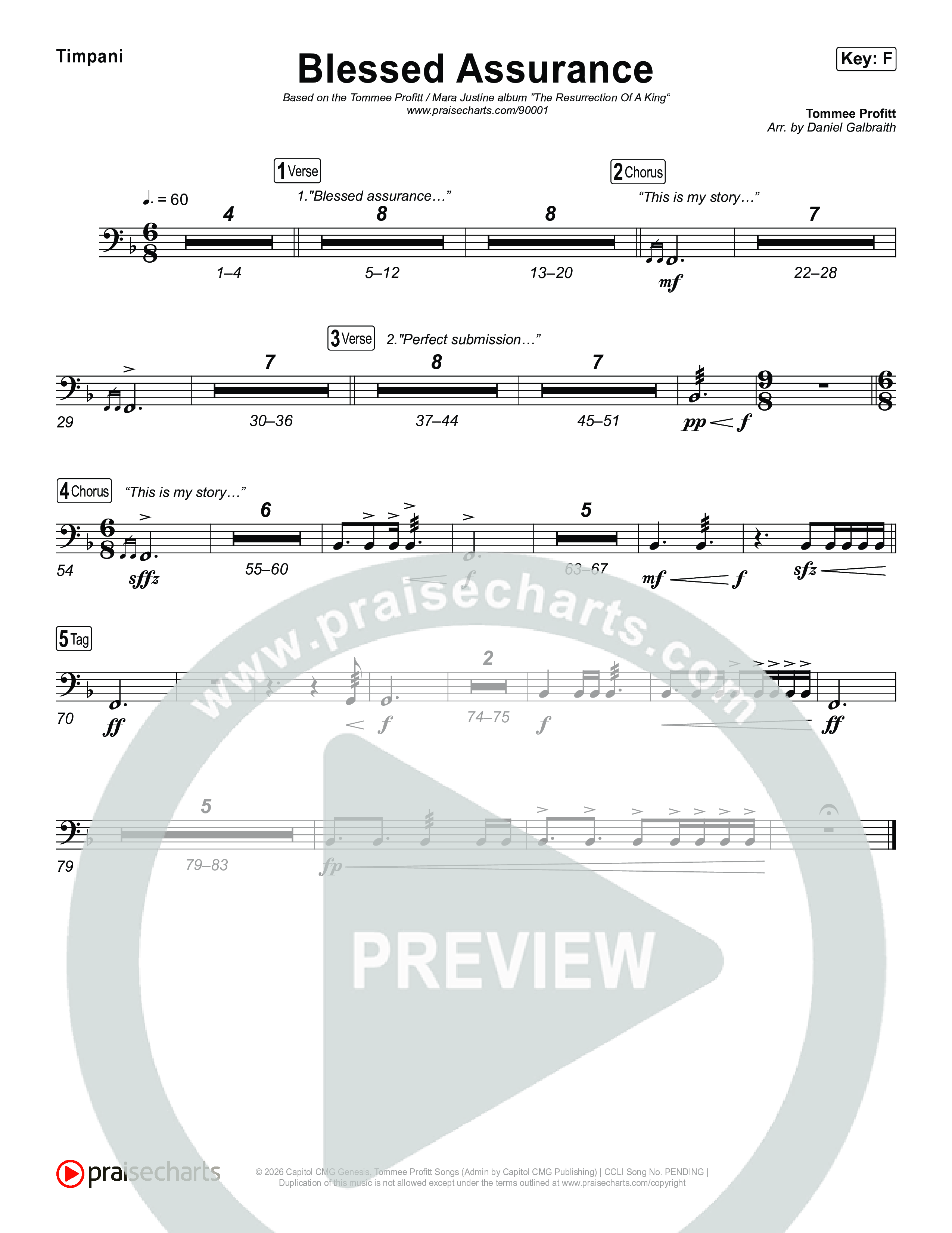 Blessed Assurance (I Will Praise You) Timpani (Tommee Profitt)