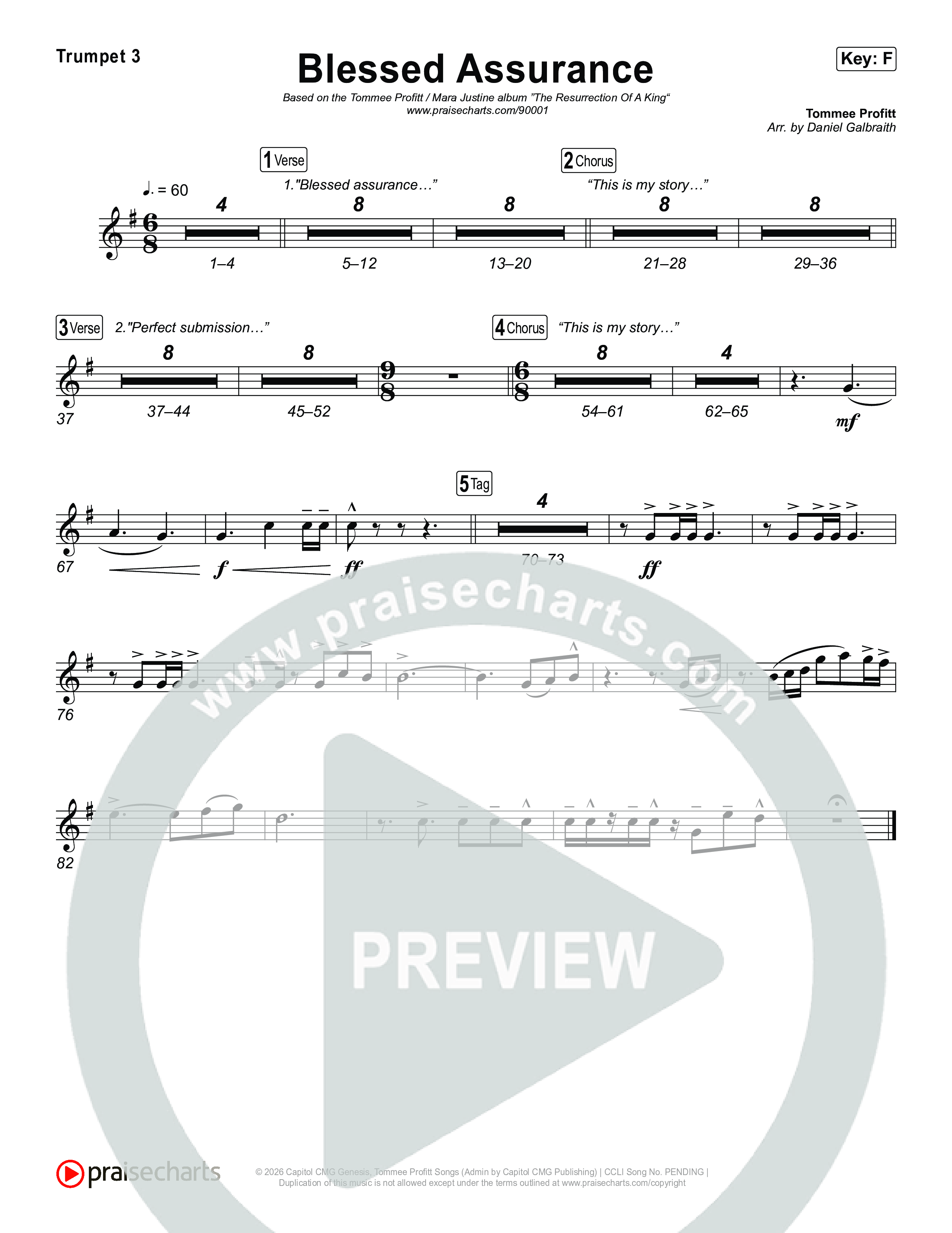 Blessed Assurance (I Will Praise You) Brass Pack (Tommee Profitt)