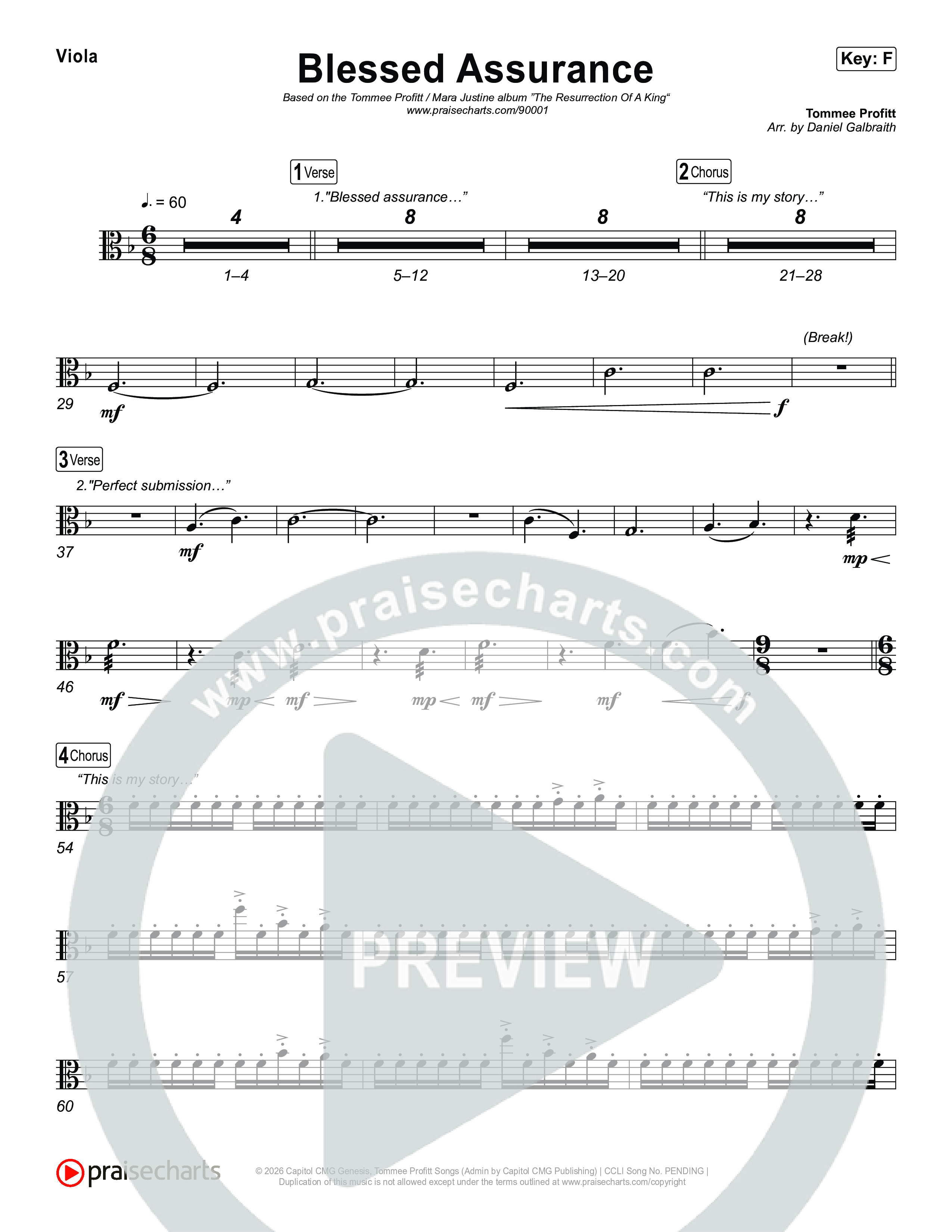 Blessed Assurance (I Will Praise You) Viola (Tommee Profitt)
