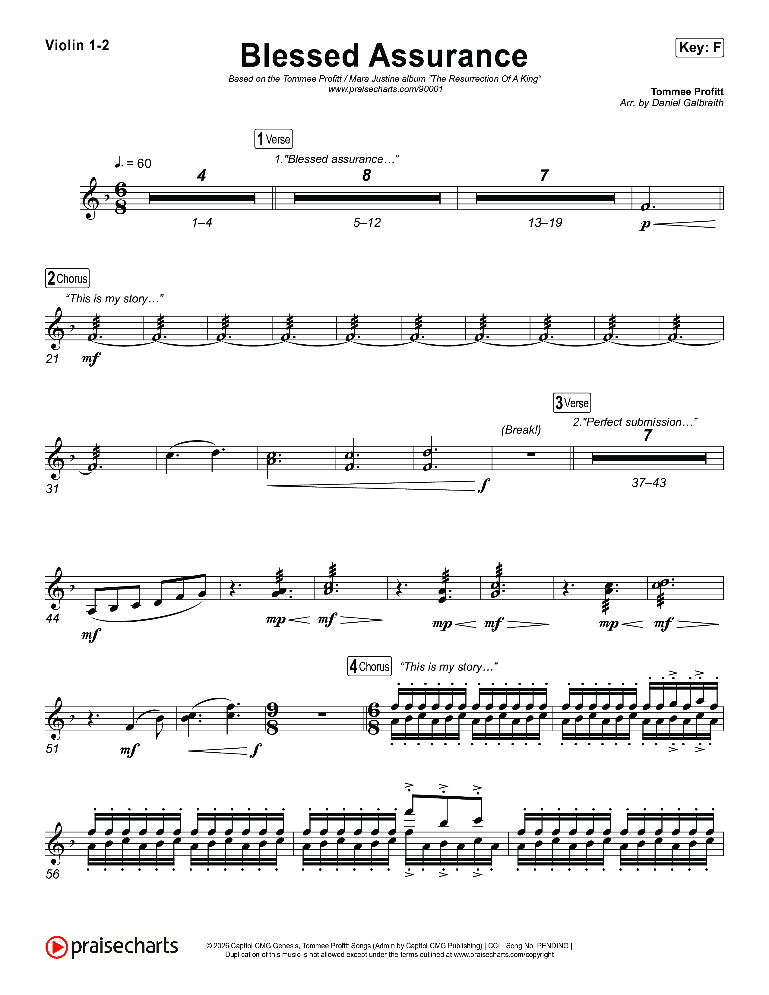 Blessed Assurance (I Will Praise You) String Pack (Tommee Profitt)