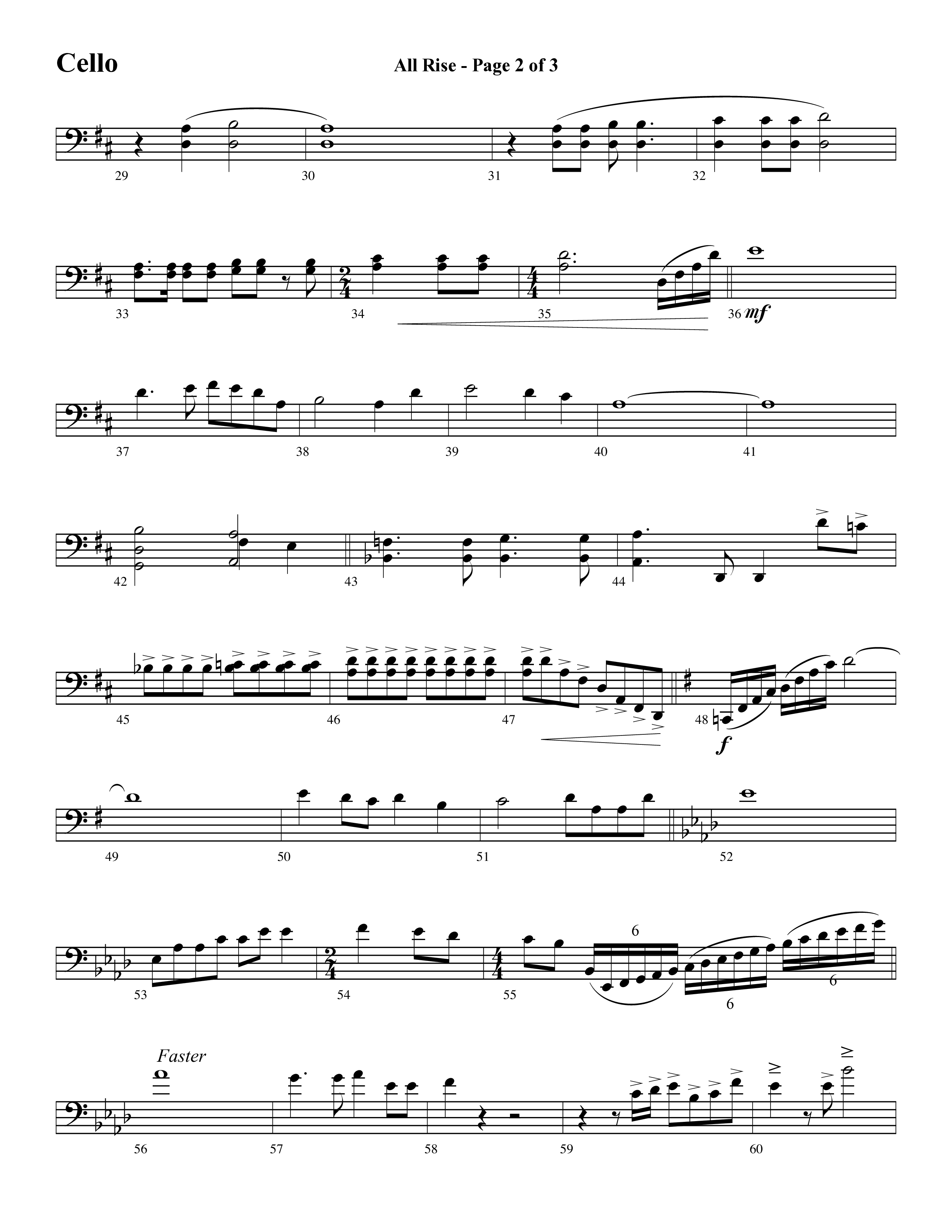 All Rise (with Holy Holy Holy Lord God Almighty) (Choral Anthem SATB) Cello (Word Music Choral / Arr. David Clydesdale)