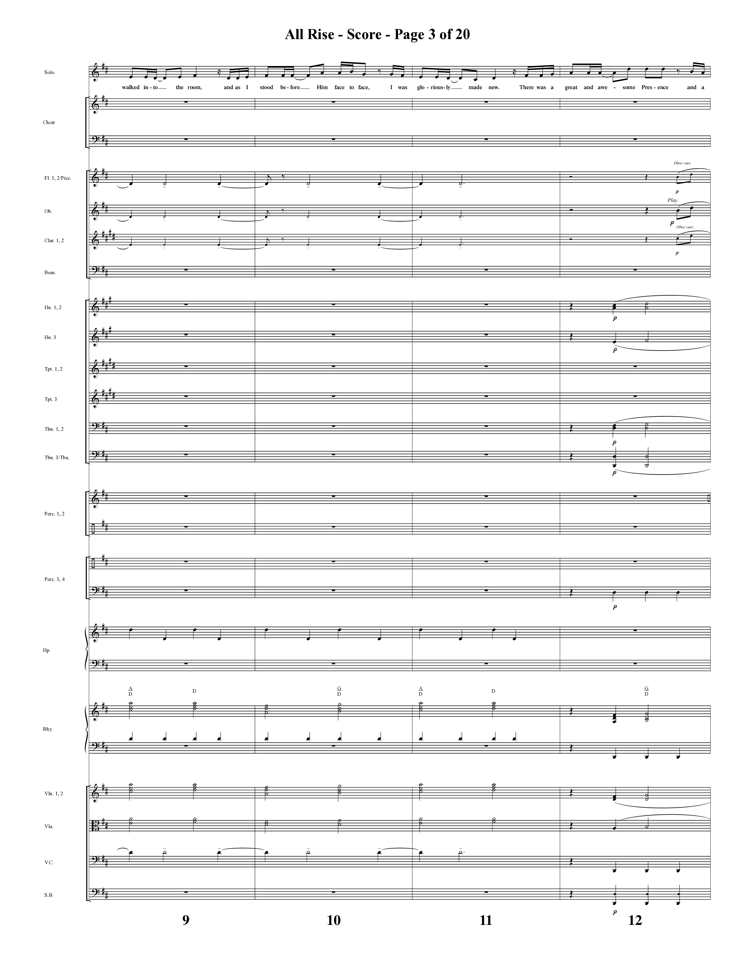 All Rise (with Holy Holy Holy Lord God Almighty) (Choral Anthem SATB) Orchestration (Word Music Choral / Arr. David Clydesdale)