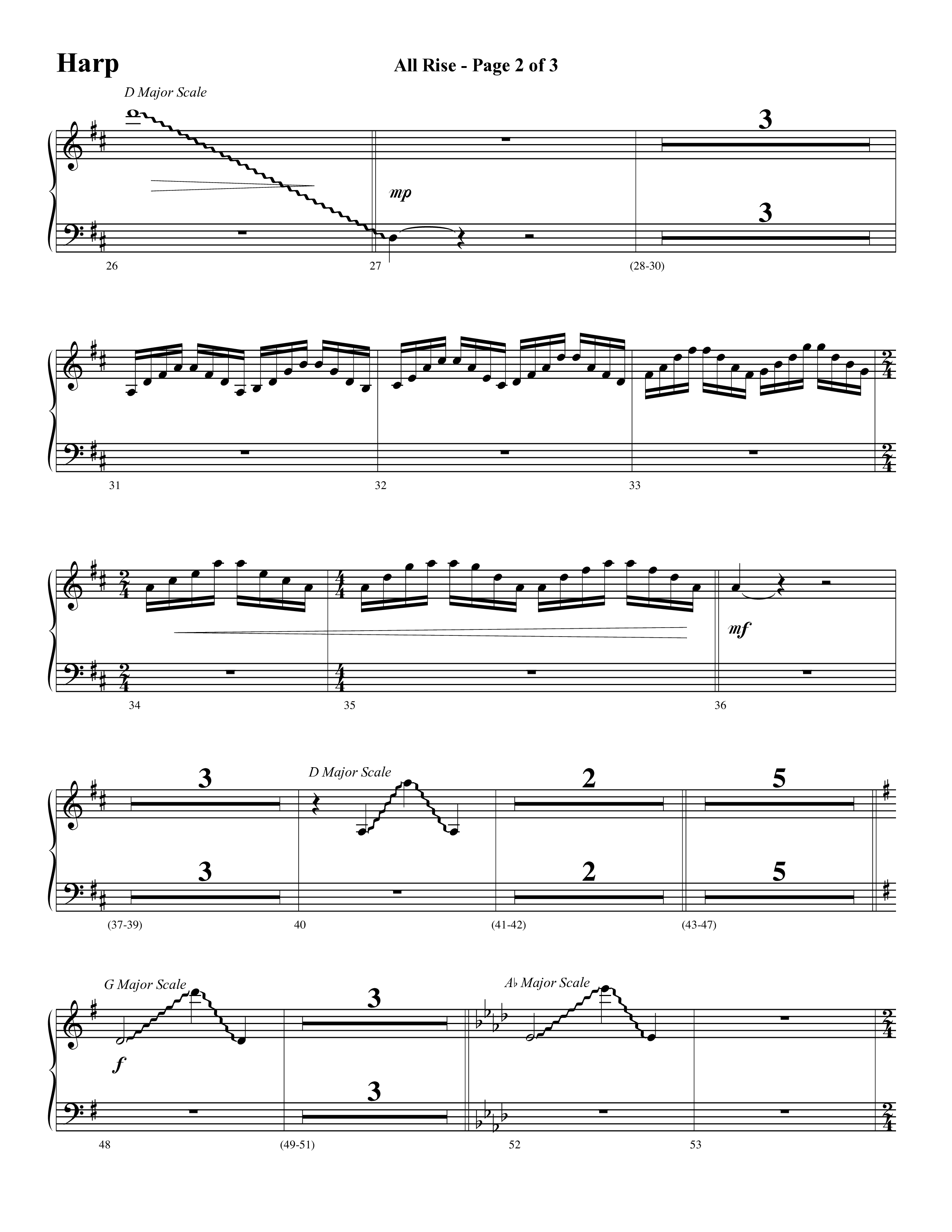 All Rise (with Holy Holy Holy Lord God Almighty) (Choral Anthem SATB) Harp (Word Music Choral / Arr. David Clydesdale)