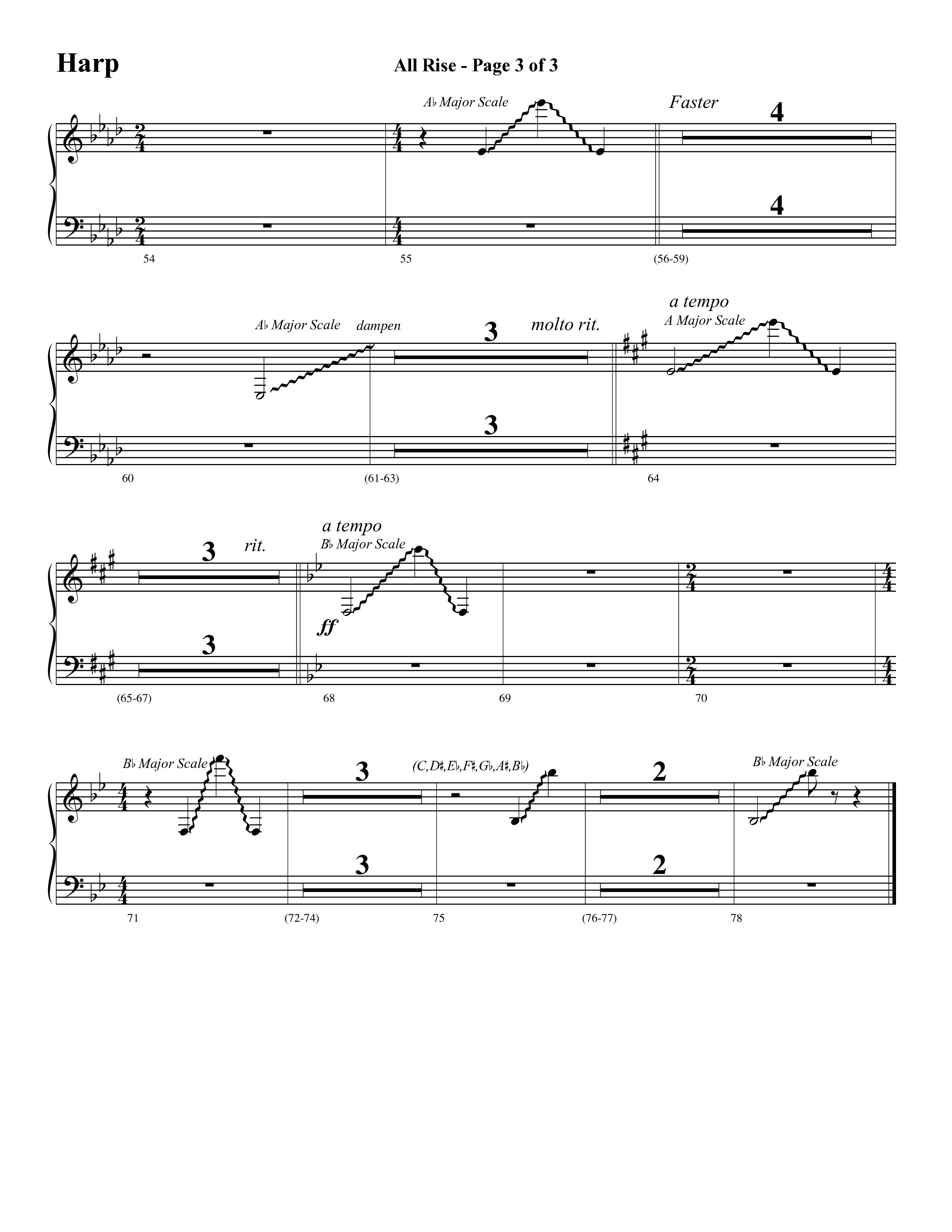 All Rise (with Holy Holy Holy Lord God Almighty) (Choral Anthem SATB) Harp (Word Music Choral / Arr. David Clydesdale)