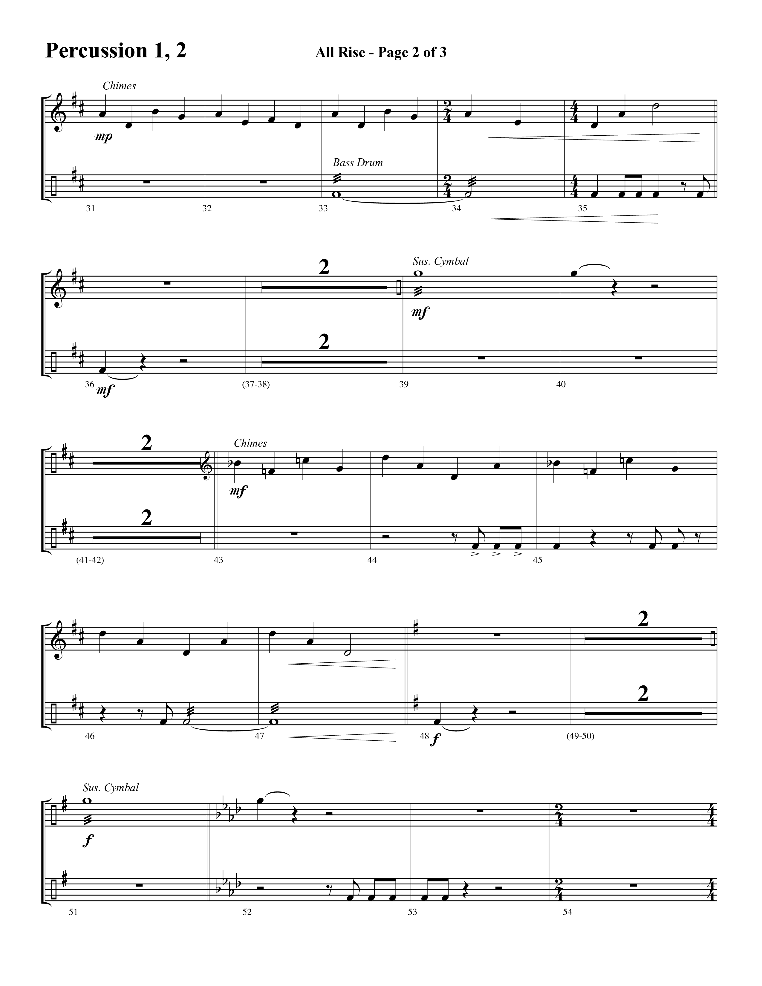 All Rise (with Holy Holy Holy Lord God Almighty) (Choral Anthem SATB) Percussion (Word Music Choral / Arr. David Clydesdale)