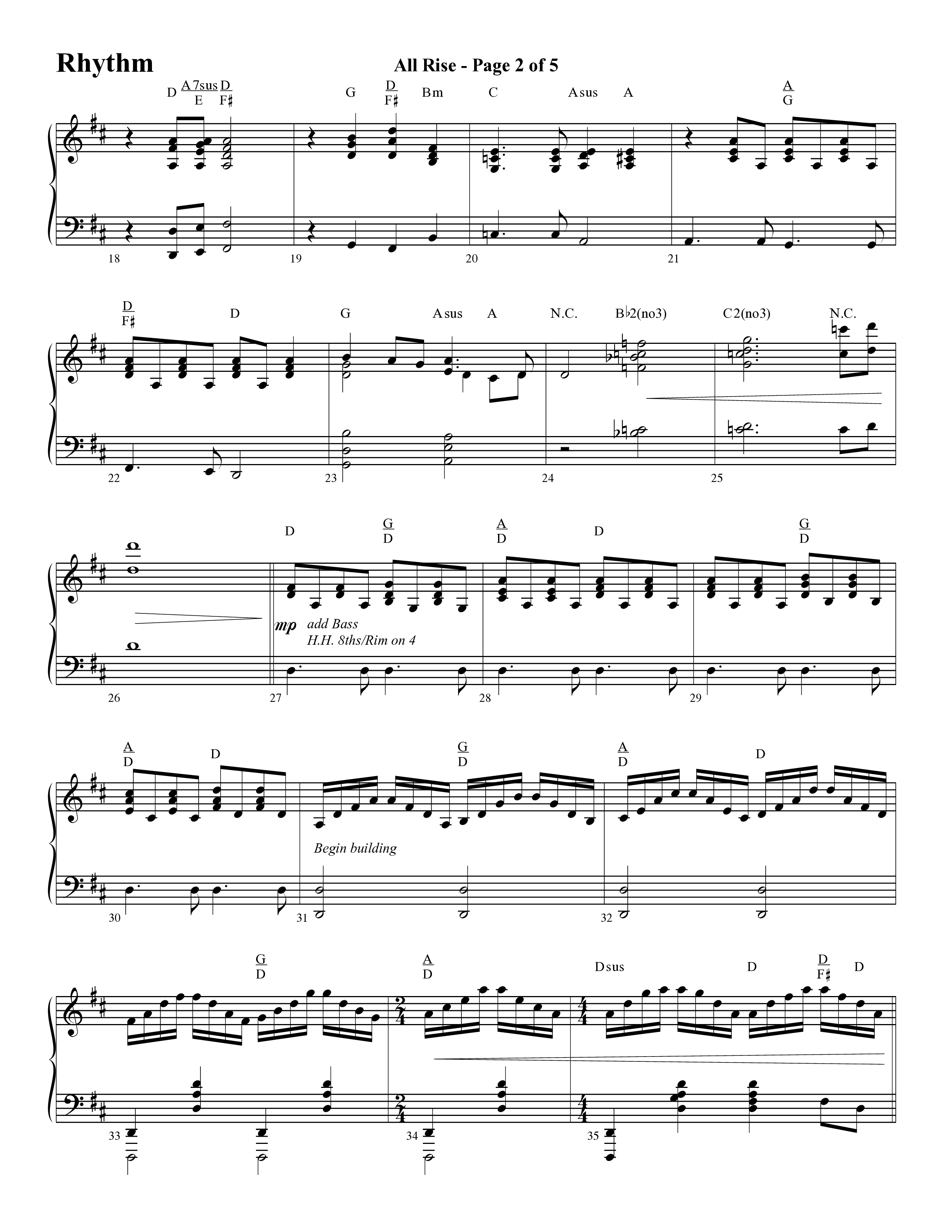 All Rise (with Holy Holy Holy Lord God Almighty) (Choral Anthem SATB) Rhythm Chart (Word Music Choral / Arr. David Clydesdale)