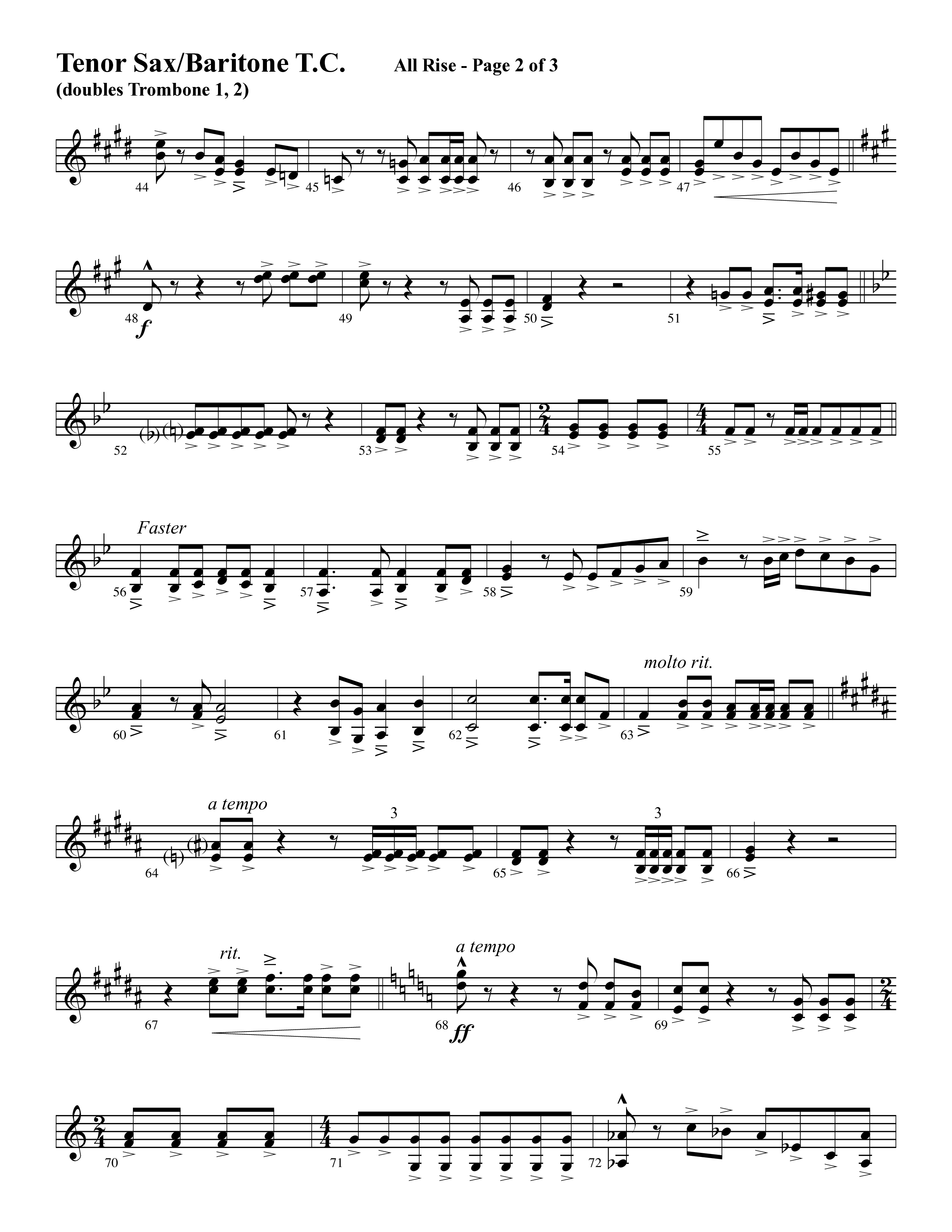 All Rise (with Holy Holy Holy Lord God Almighty) (Choral Anthem SATB) Tenor Sax/Baritone T.C. (Word Music Choral / Arr. David Clydesdale)