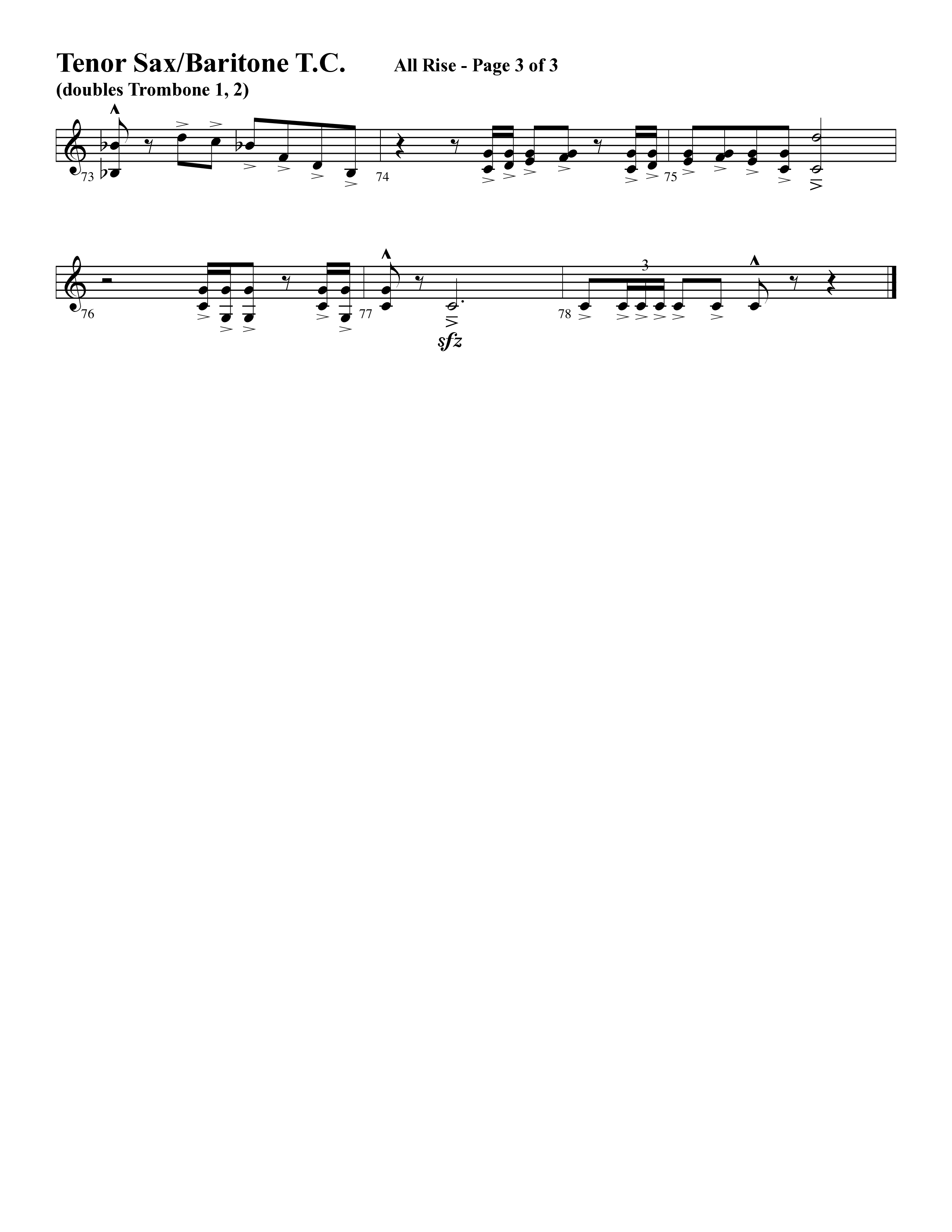 All Rise (with Holy Holy Holy Lord God Almighty) (Choral Anthem SATB) Tenor Sax/Baritone T.C. (Word Music Choral / Arr. David Clydesdale)