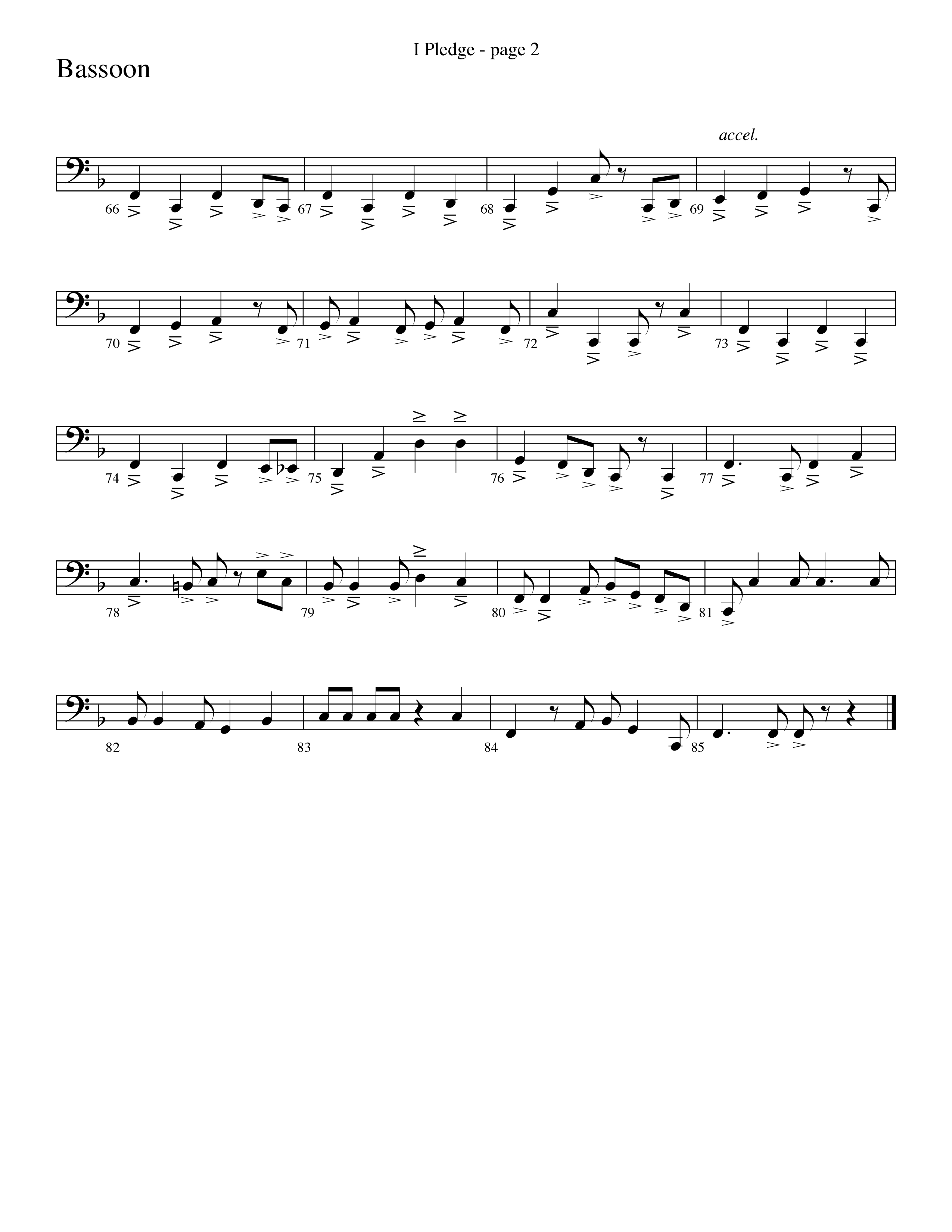 I Pledge (with My Country Tis Of Thee and You're A Grand Old Flag) (Choral Anthem SATB) Bassoon (Word Music Choral / Arr. David Clydesdale)