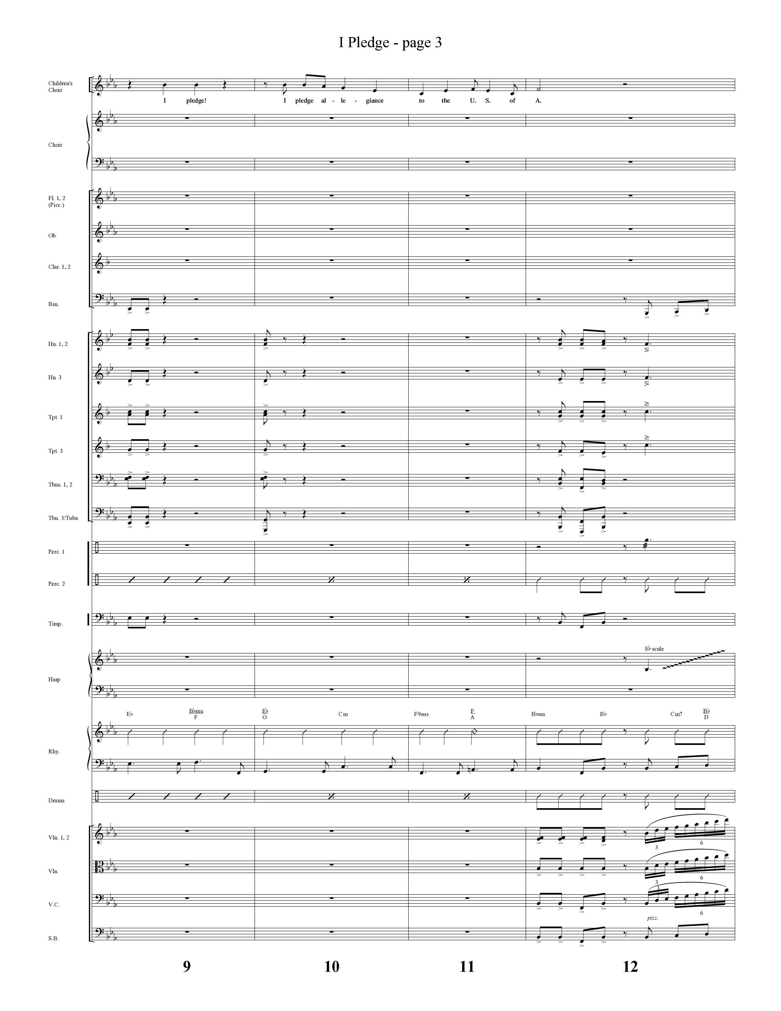 I Pledge (with My Country Tis Of Thee and You're A Grand Old Flag) (Choral Anthem SATB) Orchestration (Word Music Choral / Arr. David Clydesdale)