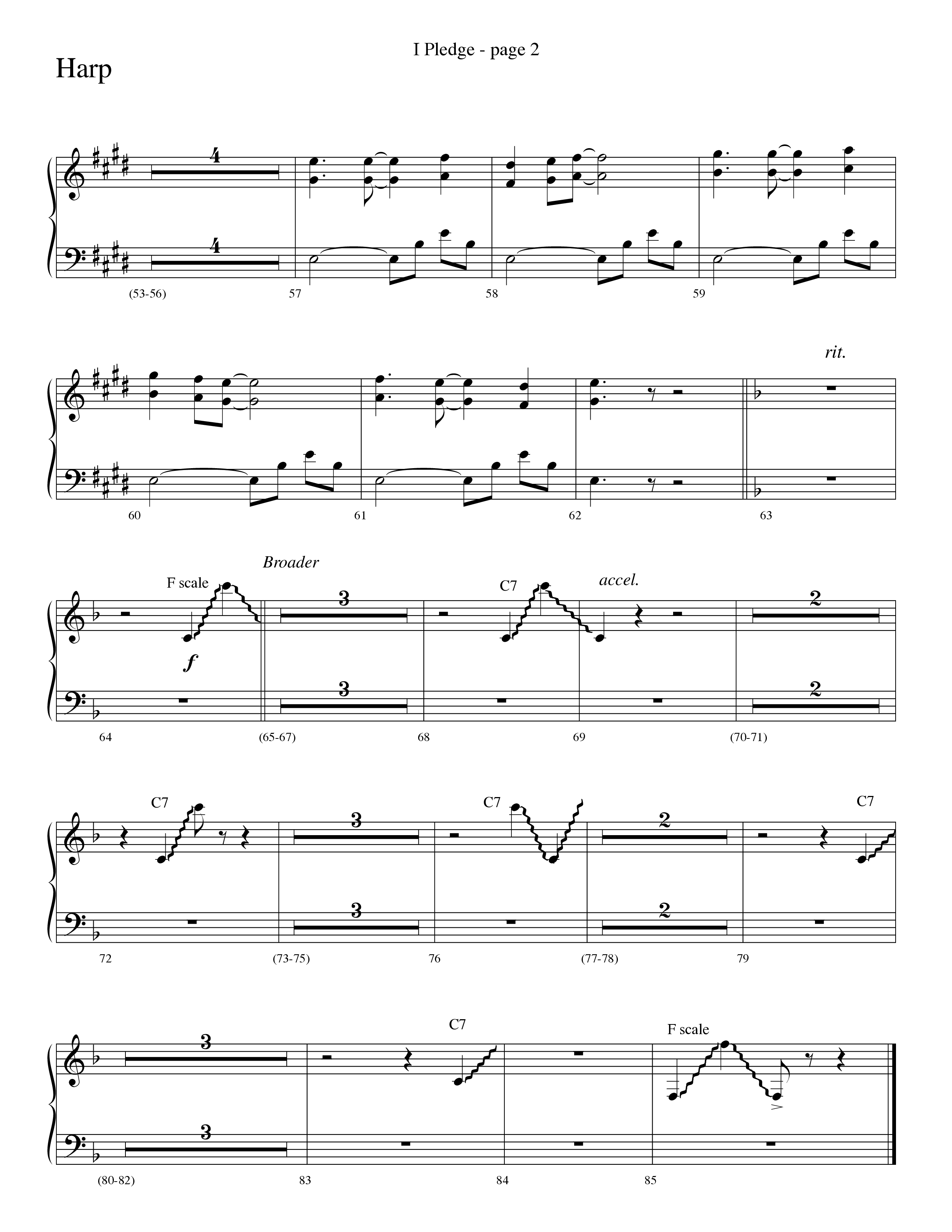 I Pledge (with My Country Tis Of Thee and You're A Grand Old Flag) (Choral Anthem SATB) Harp (Word Music Choral / Arr. David Clydesdale)
