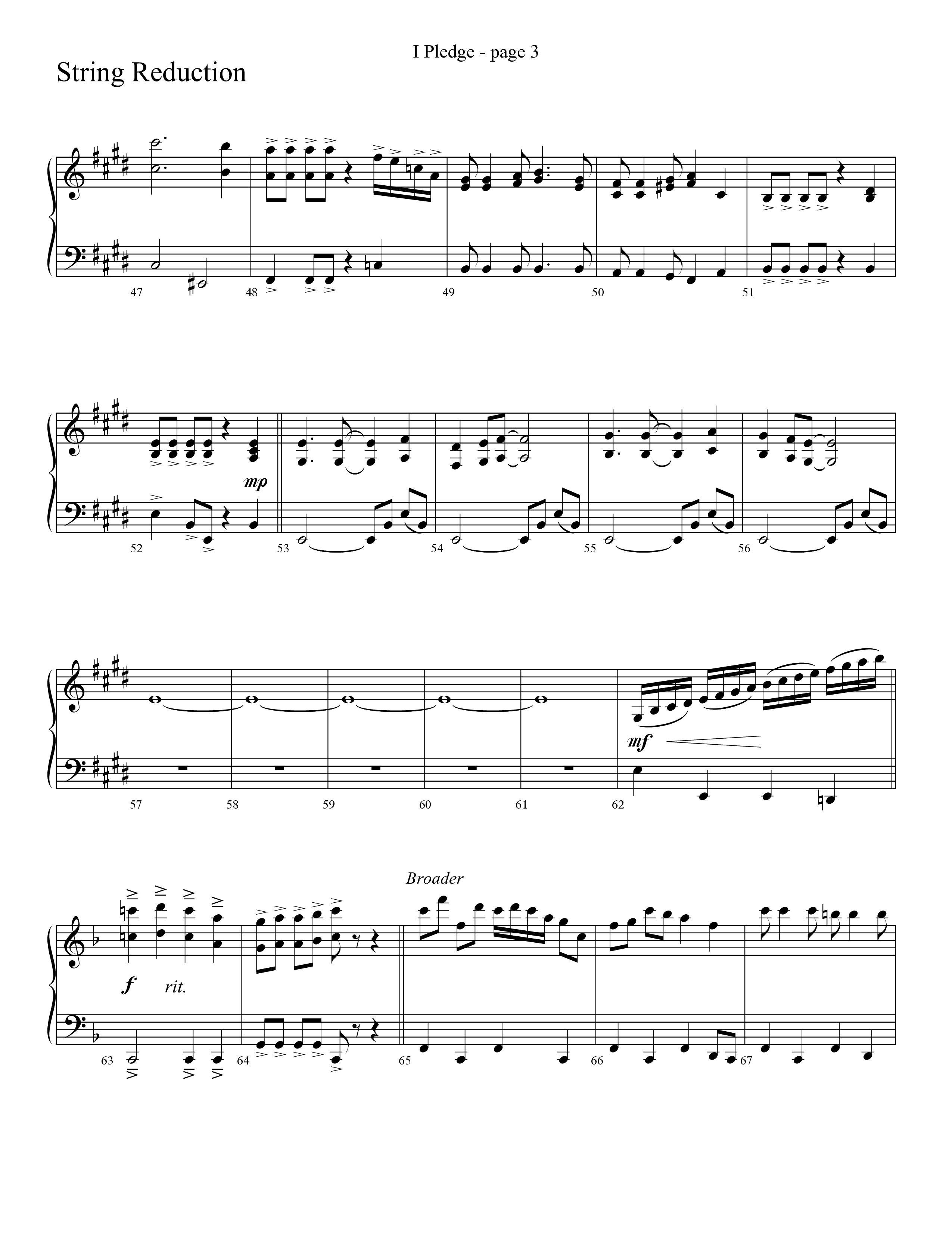 I Pledge (with My Country Tis Of Thee and You're A Grand Old Flag) (Choral Anthem SATB) String Reduction (Word Music Choral / Arr. David Clydesdale)