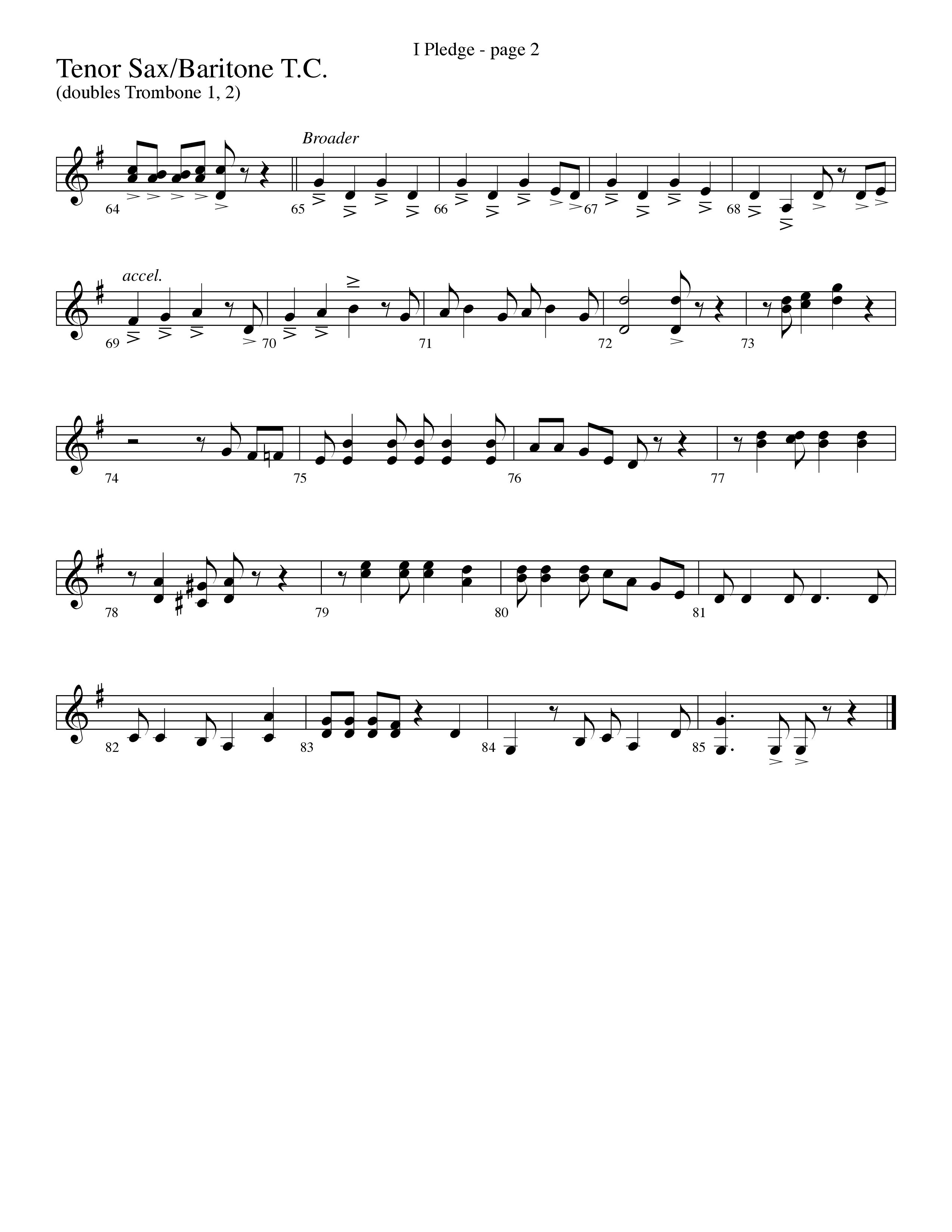 I Pledge (with My Country Tis Of Thee and You're A Grand Old Flag) (Choral Anthem SATB) Tenor Sax/Baritone T.C. (Word Music Choral / Arr. David Clydesdale)