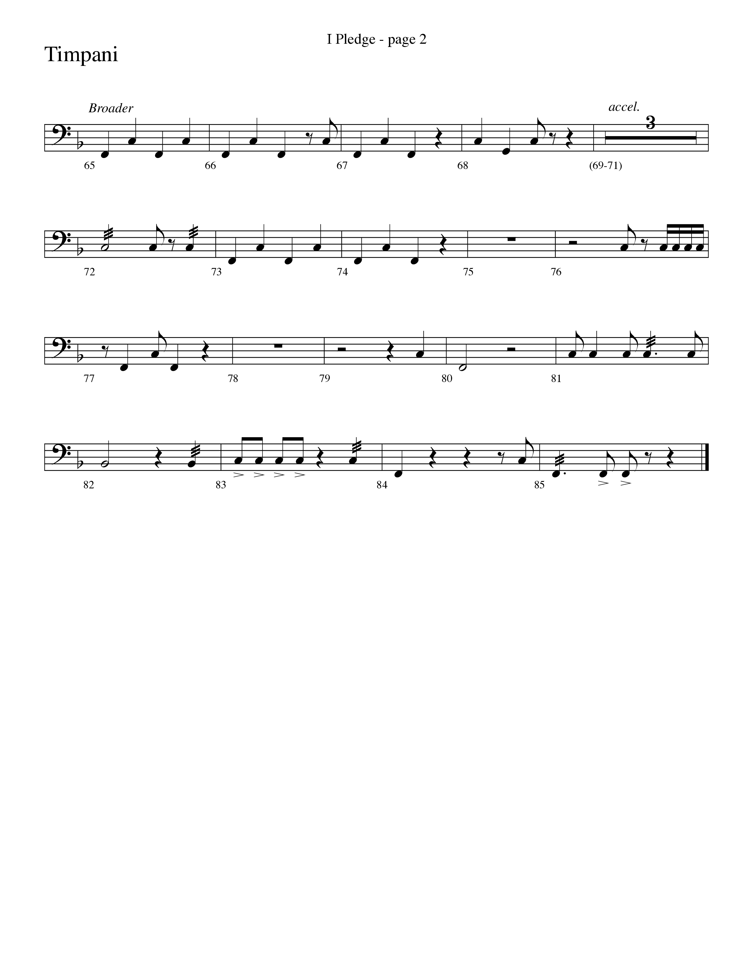 I Pledge (with My Country Tis Of Thee and You're A Grand Old Flag) (Choral Anthem SATB) Timpani (Word Music Choral / Arr. David Clydesdale)