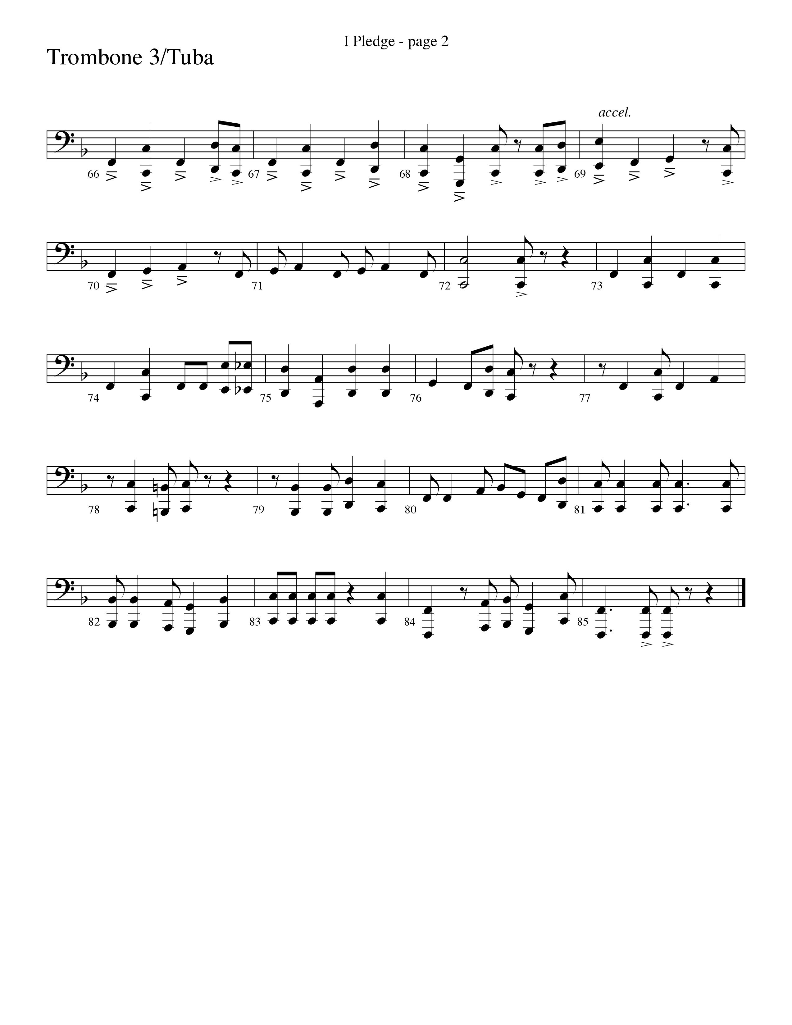 I Pledge (with My Country Tis Of Thee and You're A Grand Old Flag) (Choral Anthem SATB) Trombone 3/Tuba (Word Music Choral / Arr. David Clydesdale)