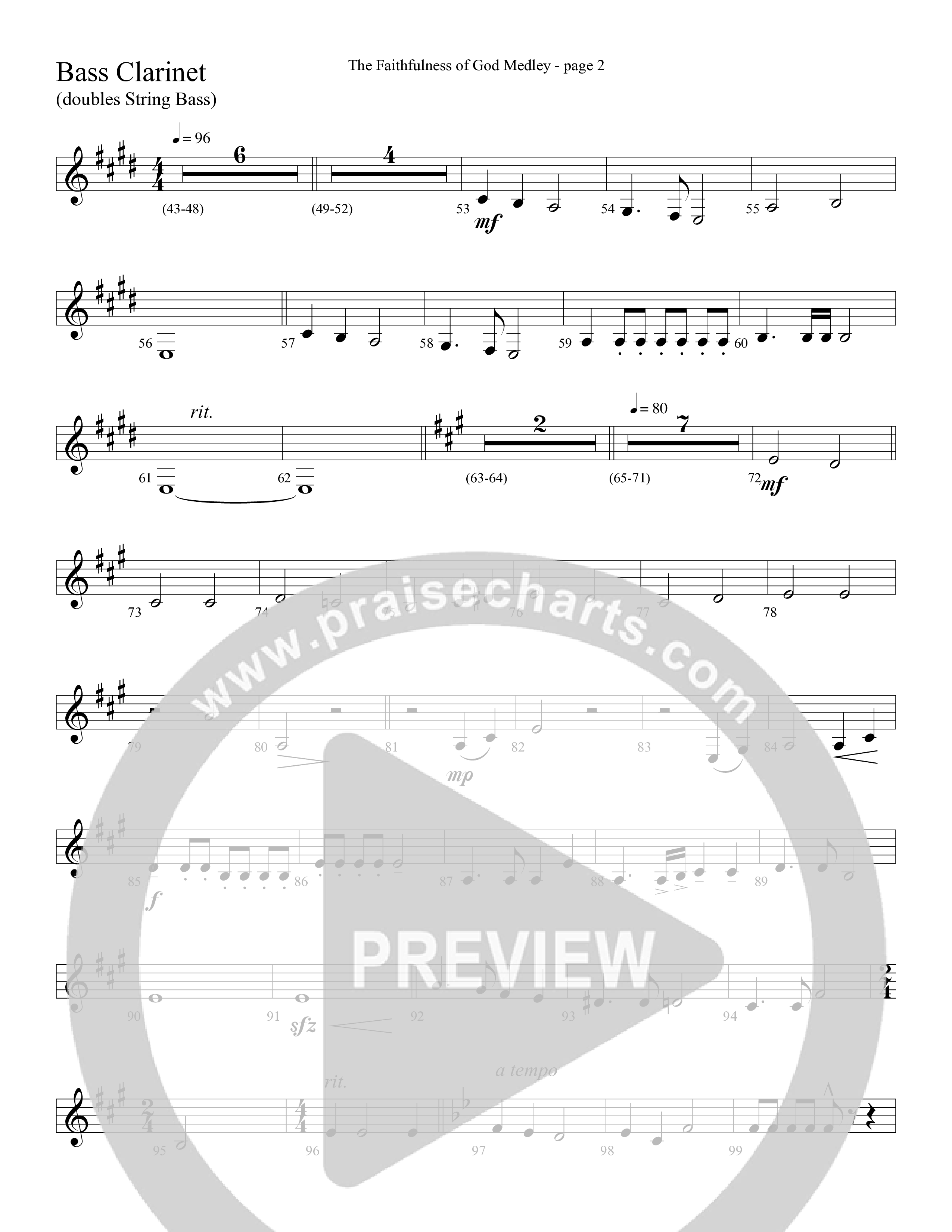 The Faithfulness of God Medley (Choral Anthem SATB) Bass Clarinet (Word Music Choral / Arr. Russell Mauldin)