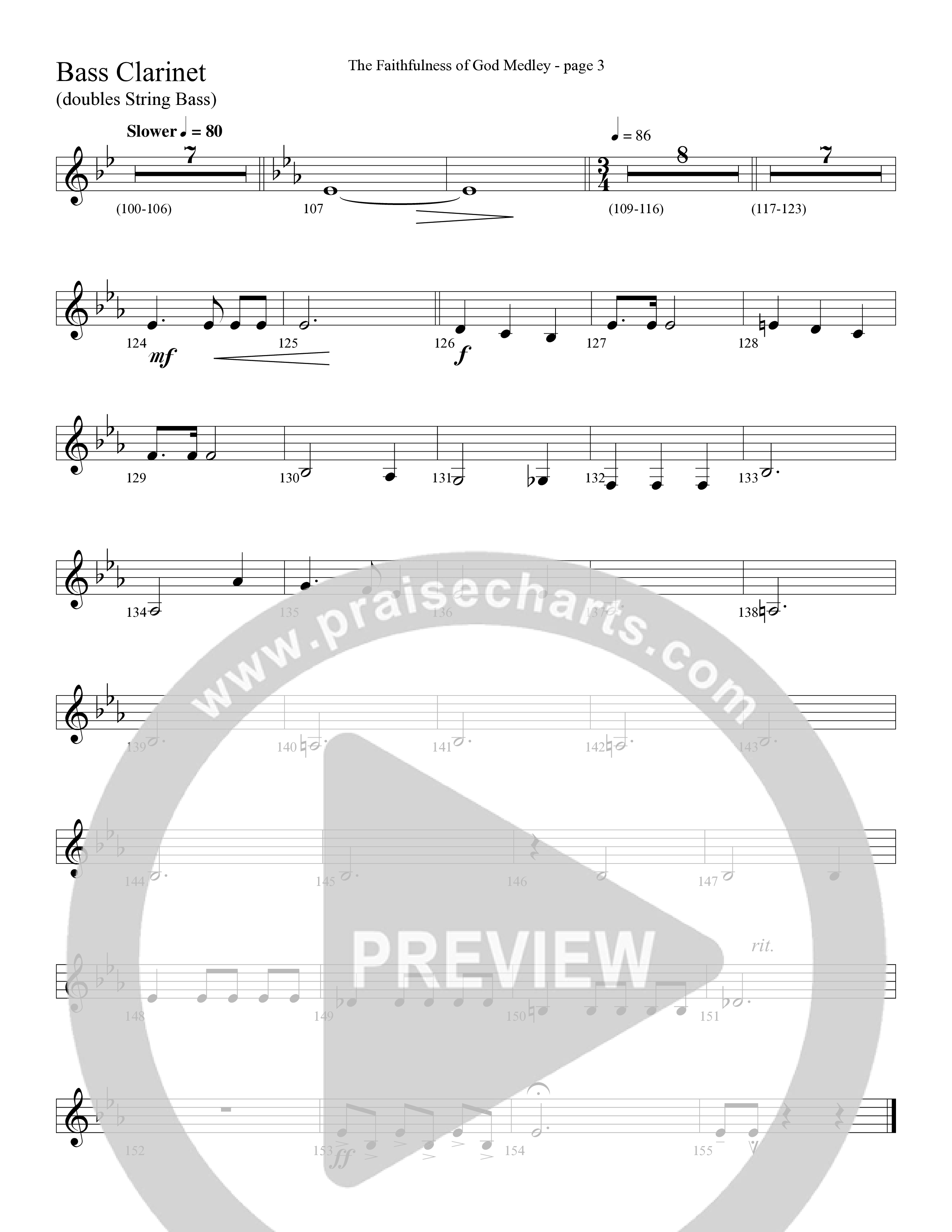 The Faithfulness of God Medley (Choral Anthem SATB) Bass Clarinet (Word Music Choral / Arr. Russell Mauldin)