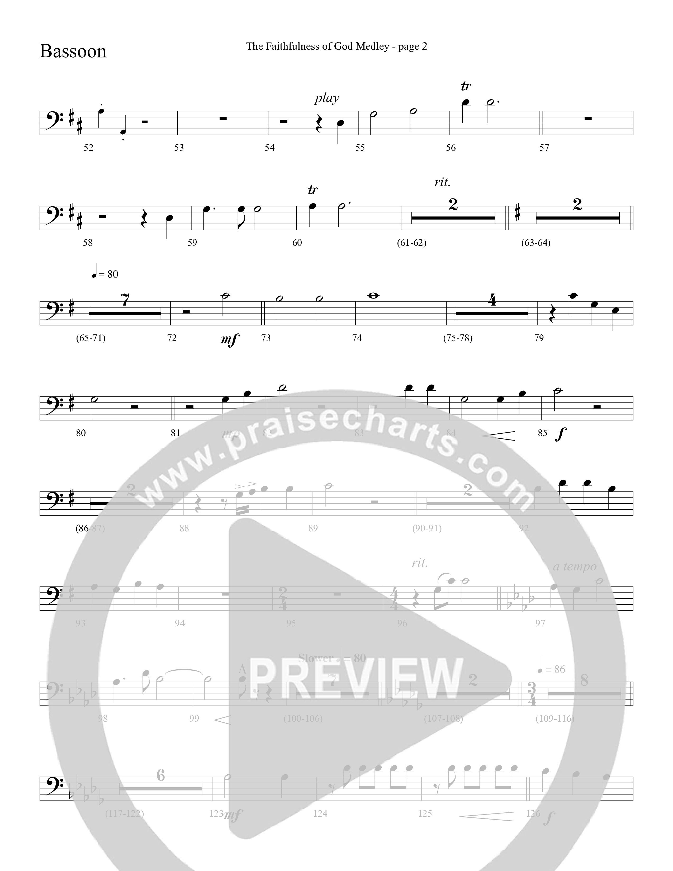 The Faithfulness of God Medley (Choral Anthem SATB) Bassoon (Word Music Choral / Arr. Russell Mauldin)
