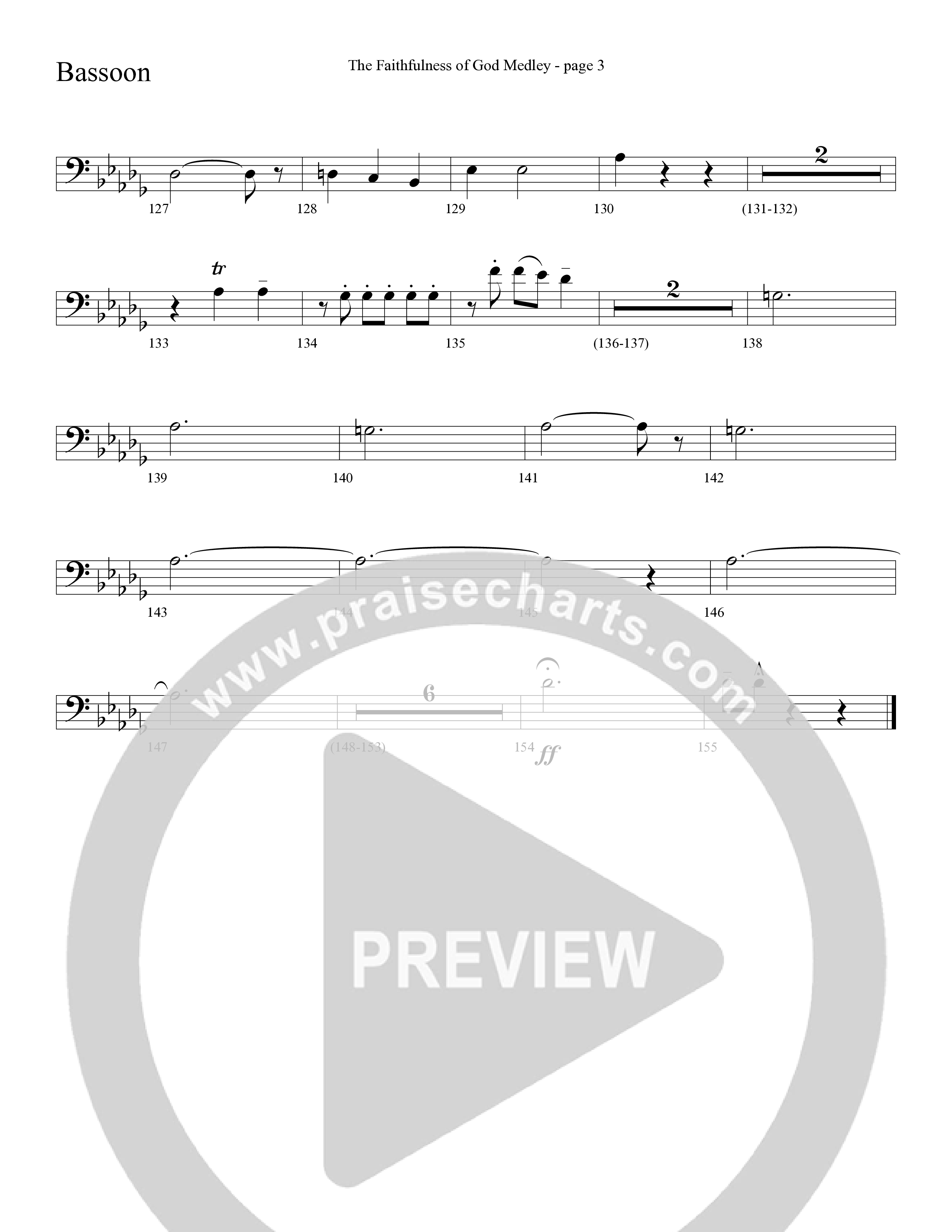 The Faithfulness of God Medley (Choral Anthem SATB) Bassoon (Word Music Choral / Arr. Russell Mauldin)