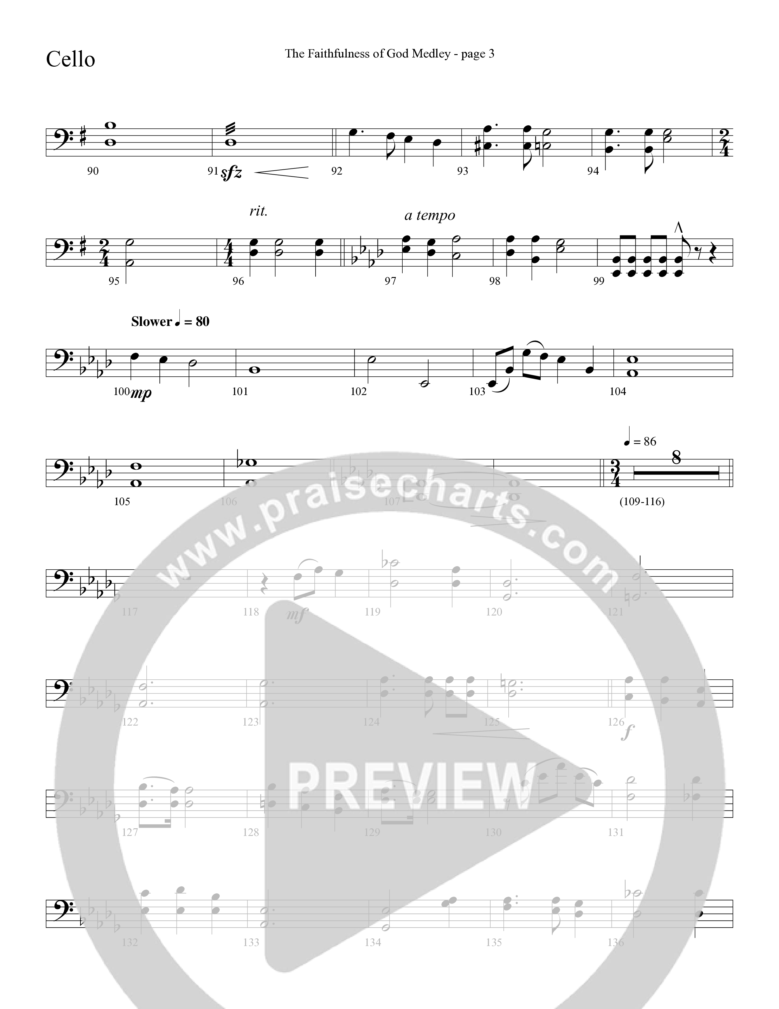 The Faithfulness of God Medley (Choral Anthem SATB) Cello (Word Music Choral / Arr. Russell Mauldin)