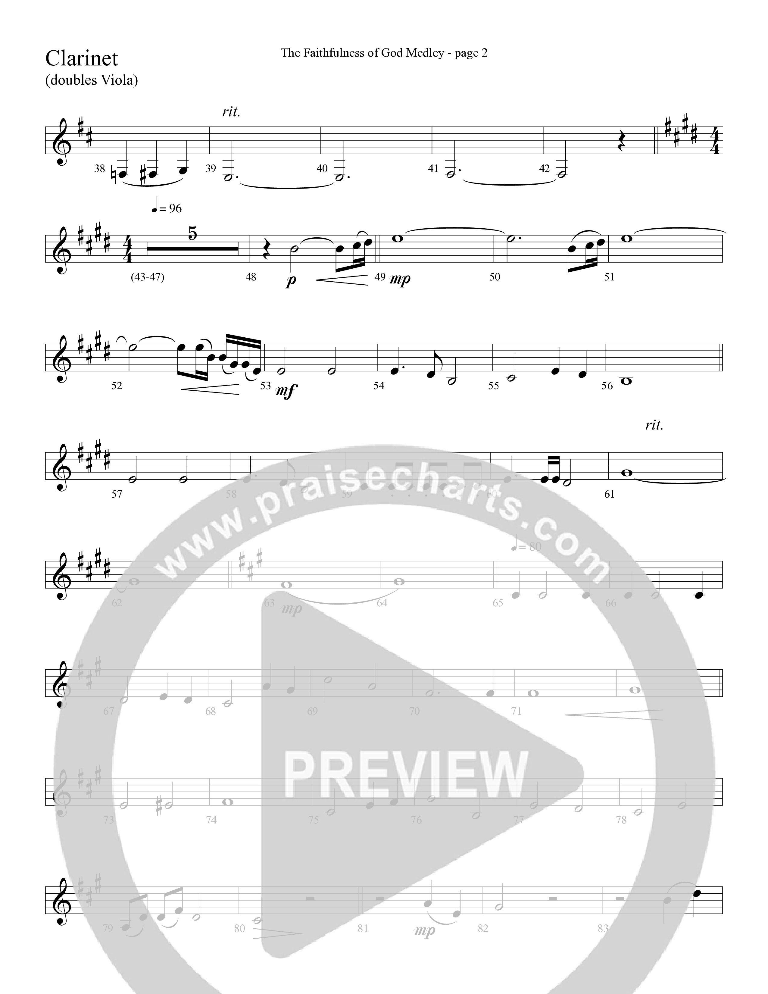 The Faithfulness of God Medley (Choral Anthem SATB) Clarinet (Word Music Choral / Arr. Russell Mauldin)
