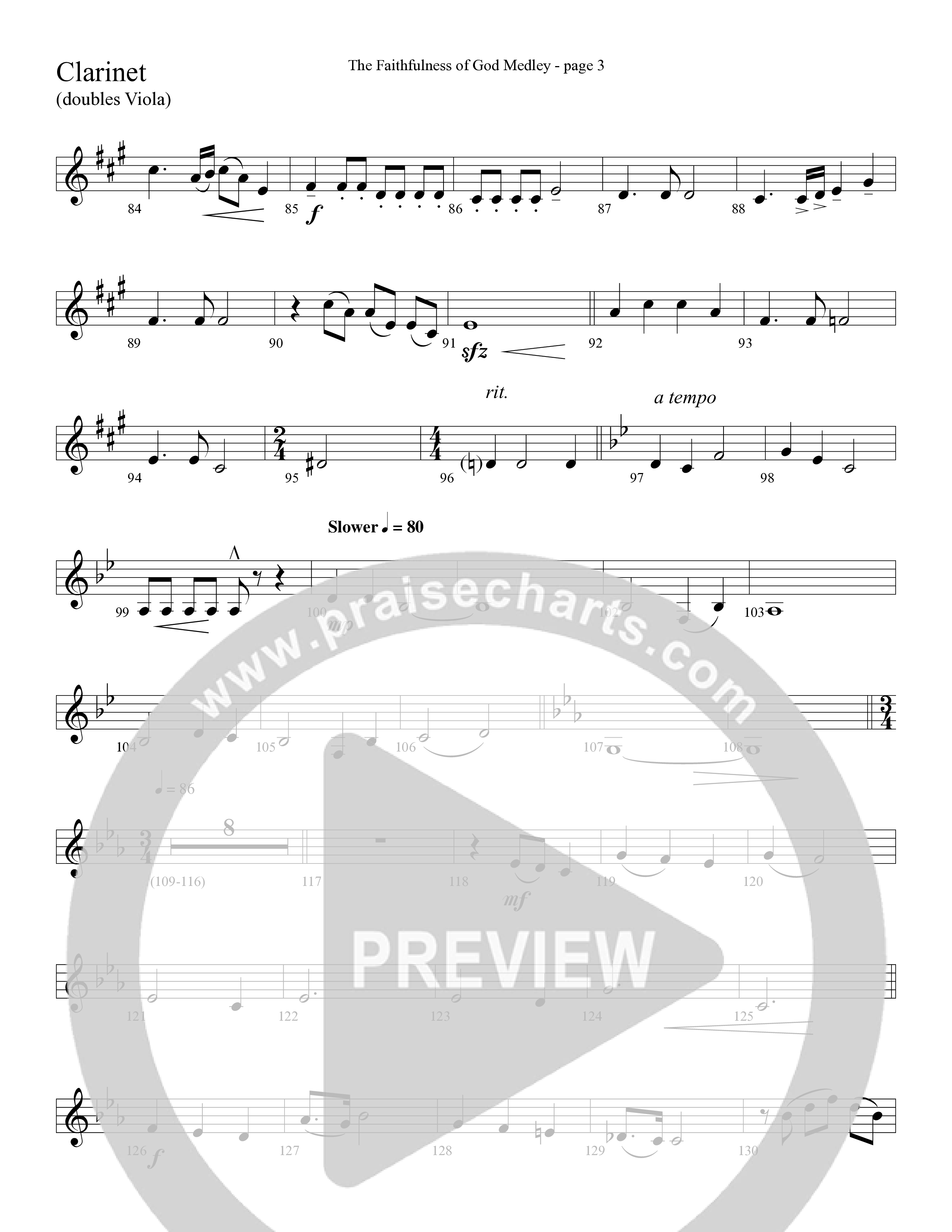 The Faithfulness of God Medley (Choral Anthem SATB) Clarinet (Word Music Choral / Arr. Russell Mauldin)