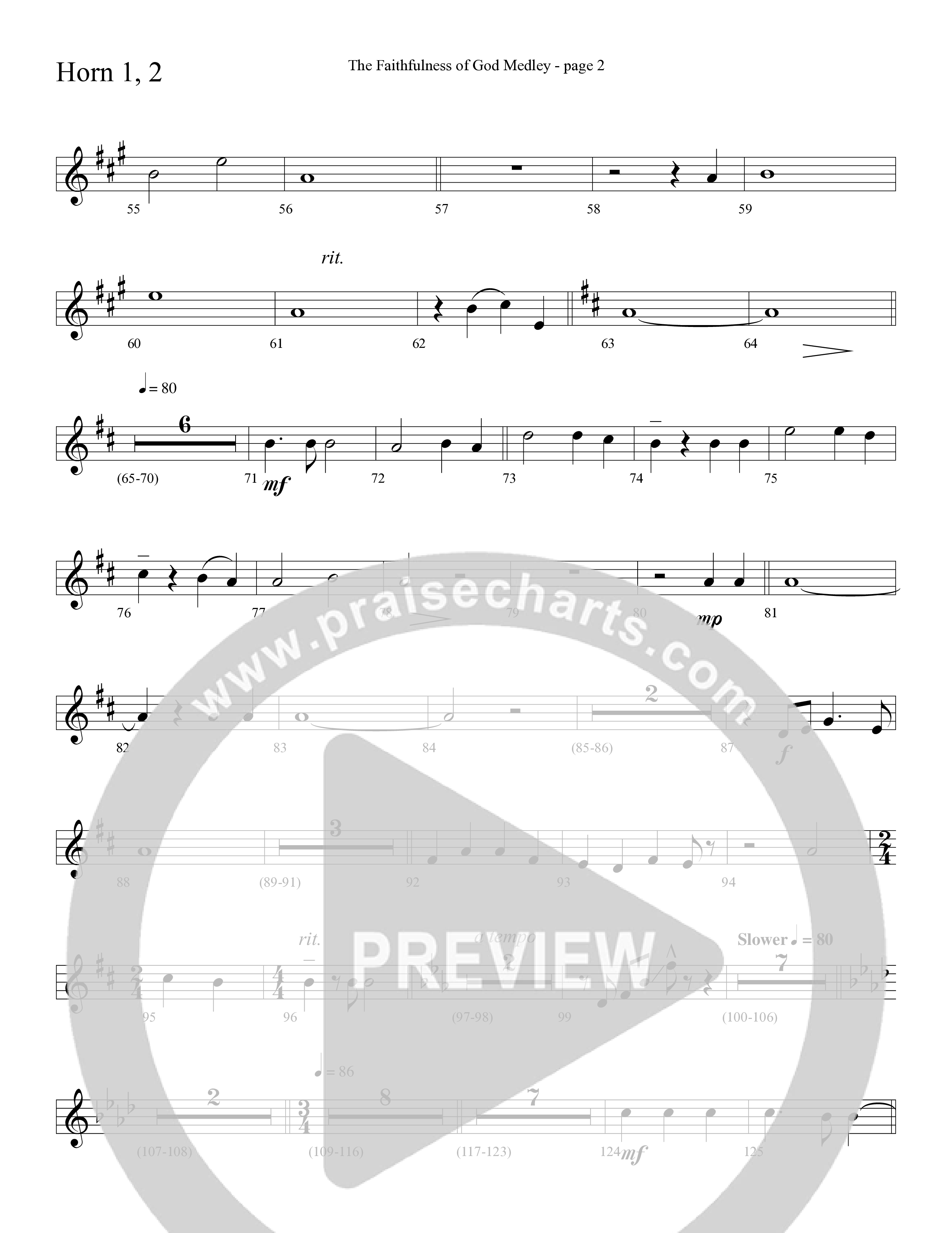 The Faithfulness of God Medley (Choral Anthem SATB) French Horn 1/2 (Word Music Choral / Arr. Russell Mauldin)