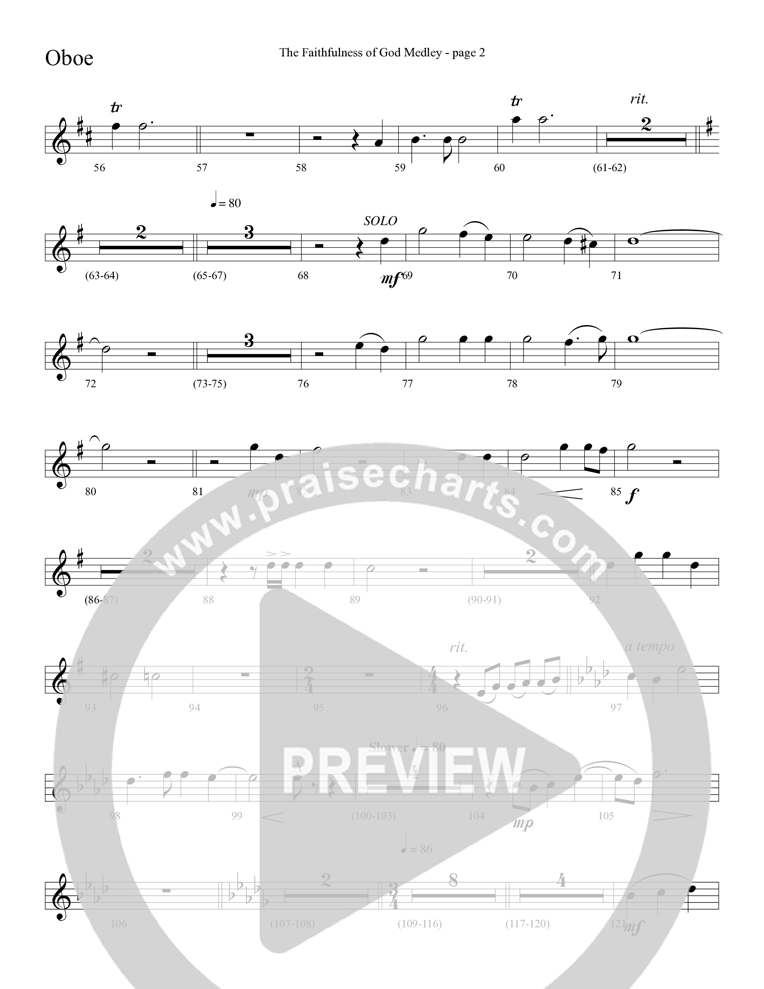 The Faithfulness of God Medley (Choral Anthem SATB) Oboe (Word Music Choral / Arr. Russell Mauldin)