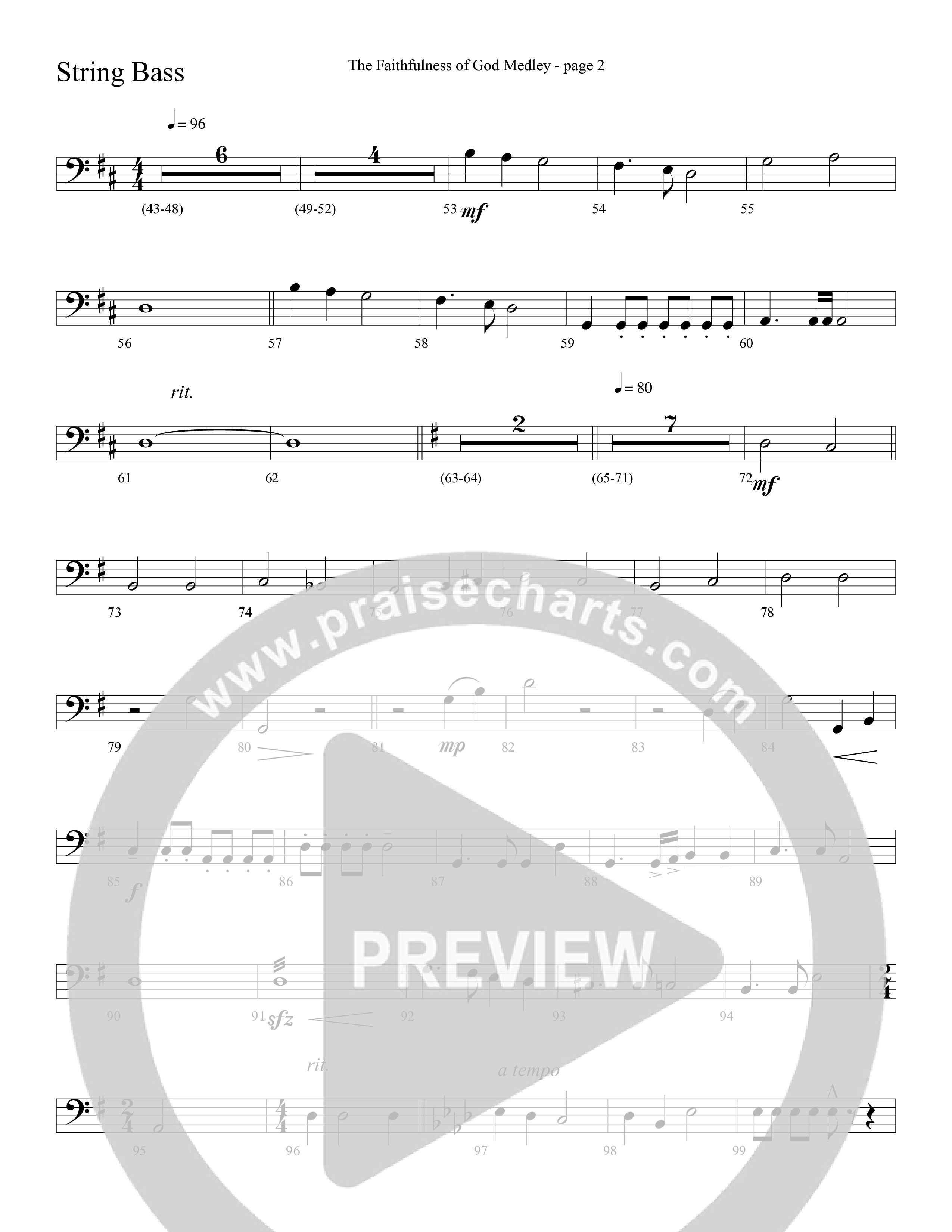 The Faithfulness of God Medley (Choral Anthem SATB) String Bass (Word Music Choral / Arr. Russell Mauldin)