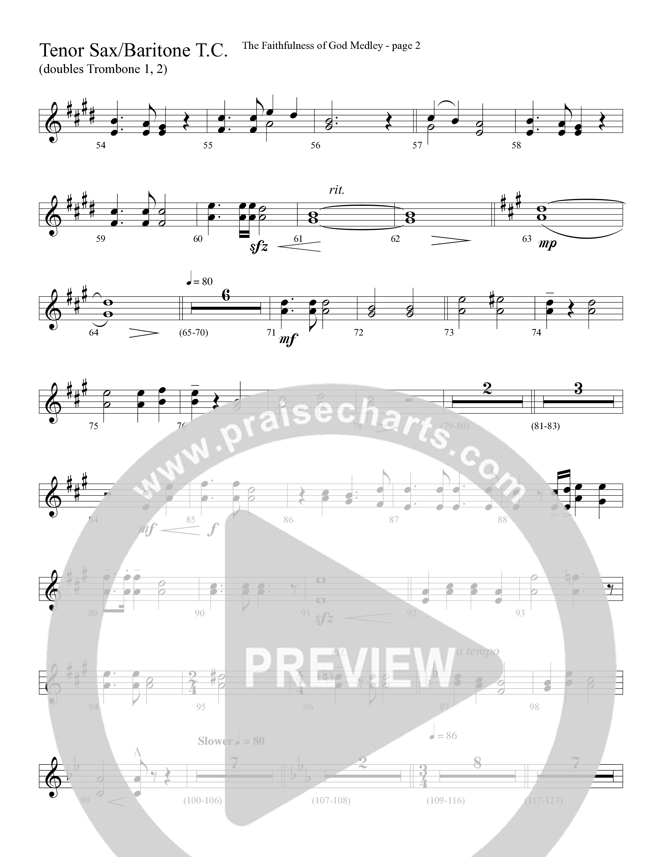 The Faithfulness of God Medley (Choral Anthem SATB) Tenor Sax/Baritone T.C. (Word Music Choral / Arr. Russell Mauldin)