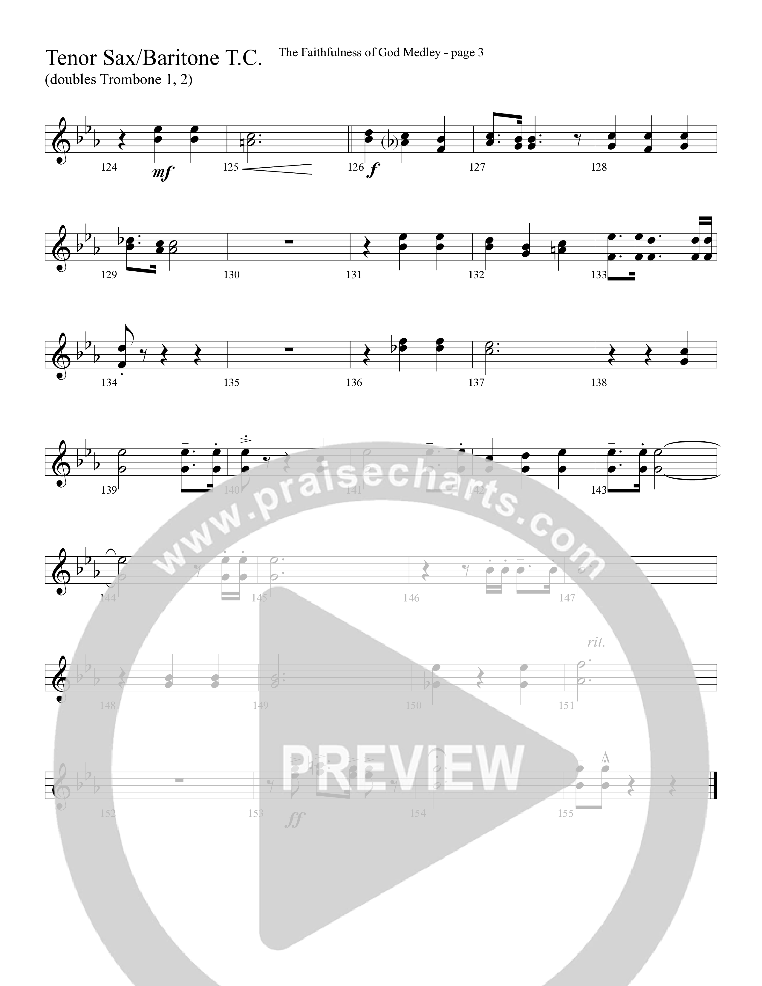 The Faithfulness of God Medley (Choral Anthem SATB) Tenor Sax/Baritone T.C. (Word Music Choral / Arr. Russell Mauldin)