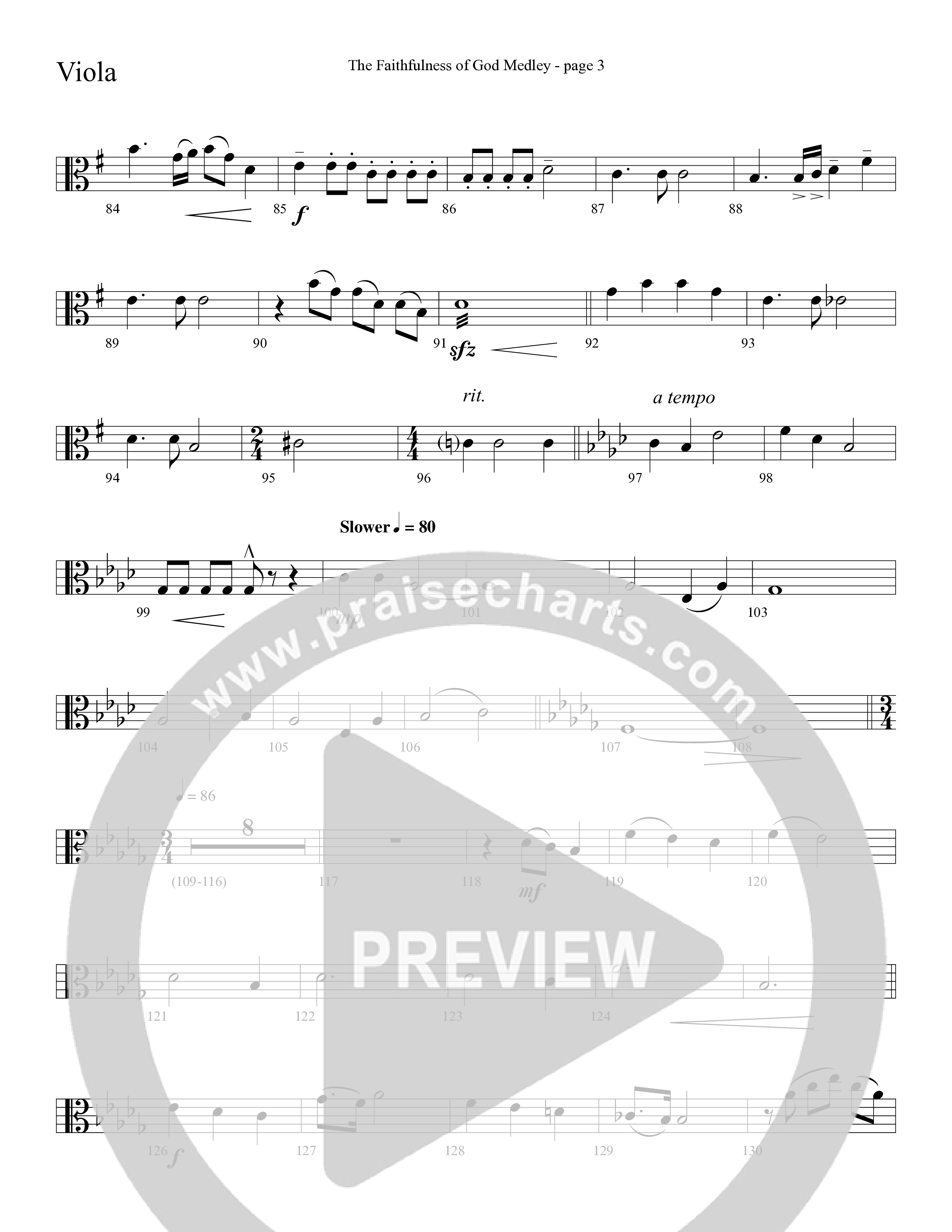 The Faithfulness of God Medley (Choral Anthem SATB) Viola (Word Music Choral / Arr. Russell Mauldin)