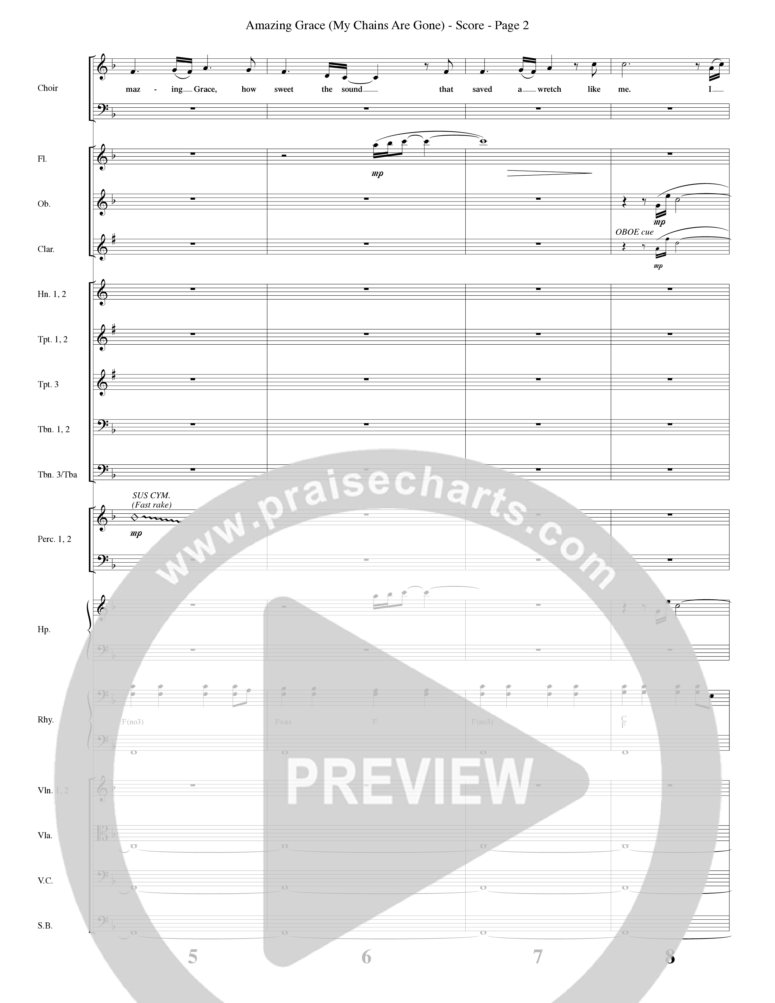 Amazing Grace (My Chains Are Gone) (Choral Anthem SATB) Orchestration (Word Music Choral / Arr. Russell Mauldin)