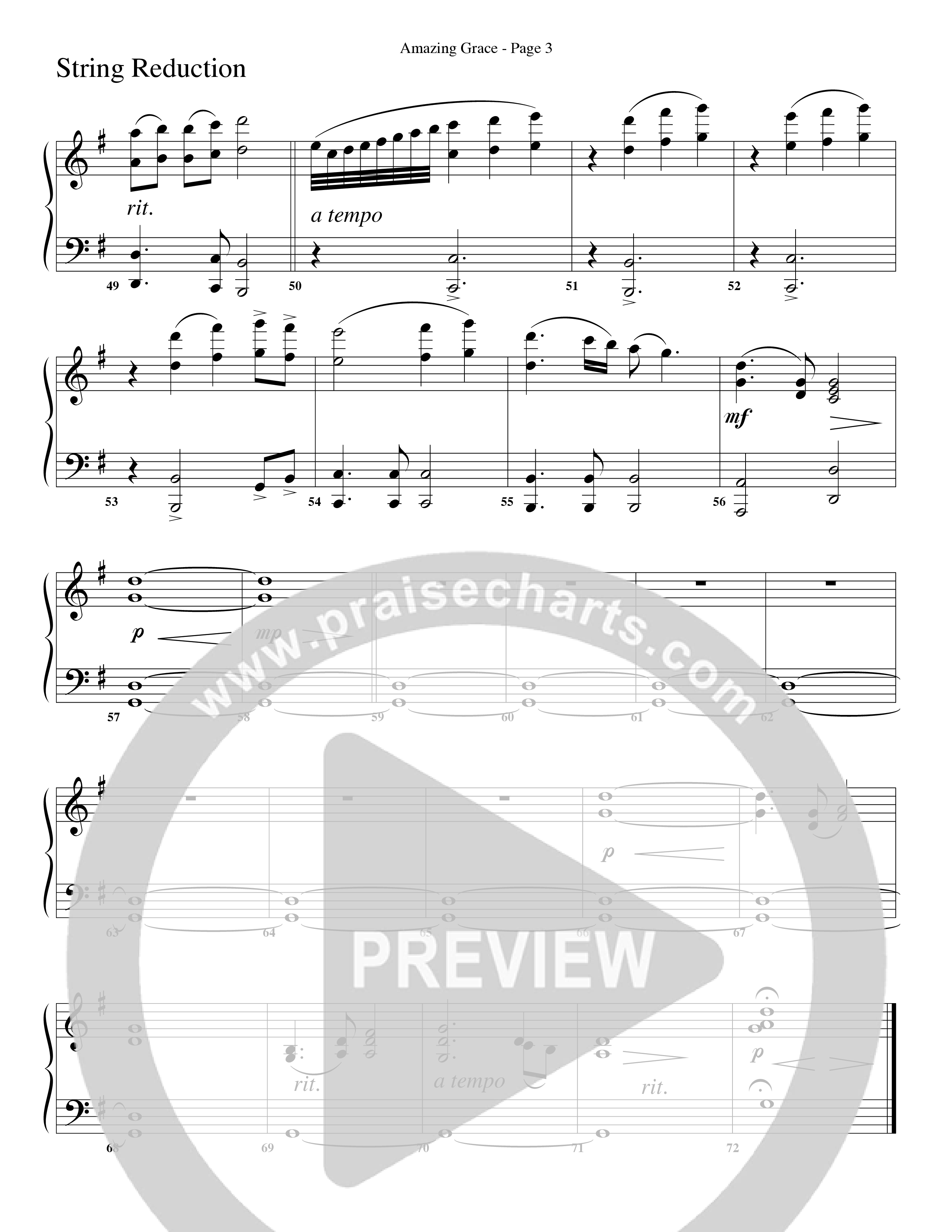 Amazing Grace (My Chains Are Gone) (Choral Anthem SATB) String Reduction (Word Music Choral / Arr. Russell Mauldin)