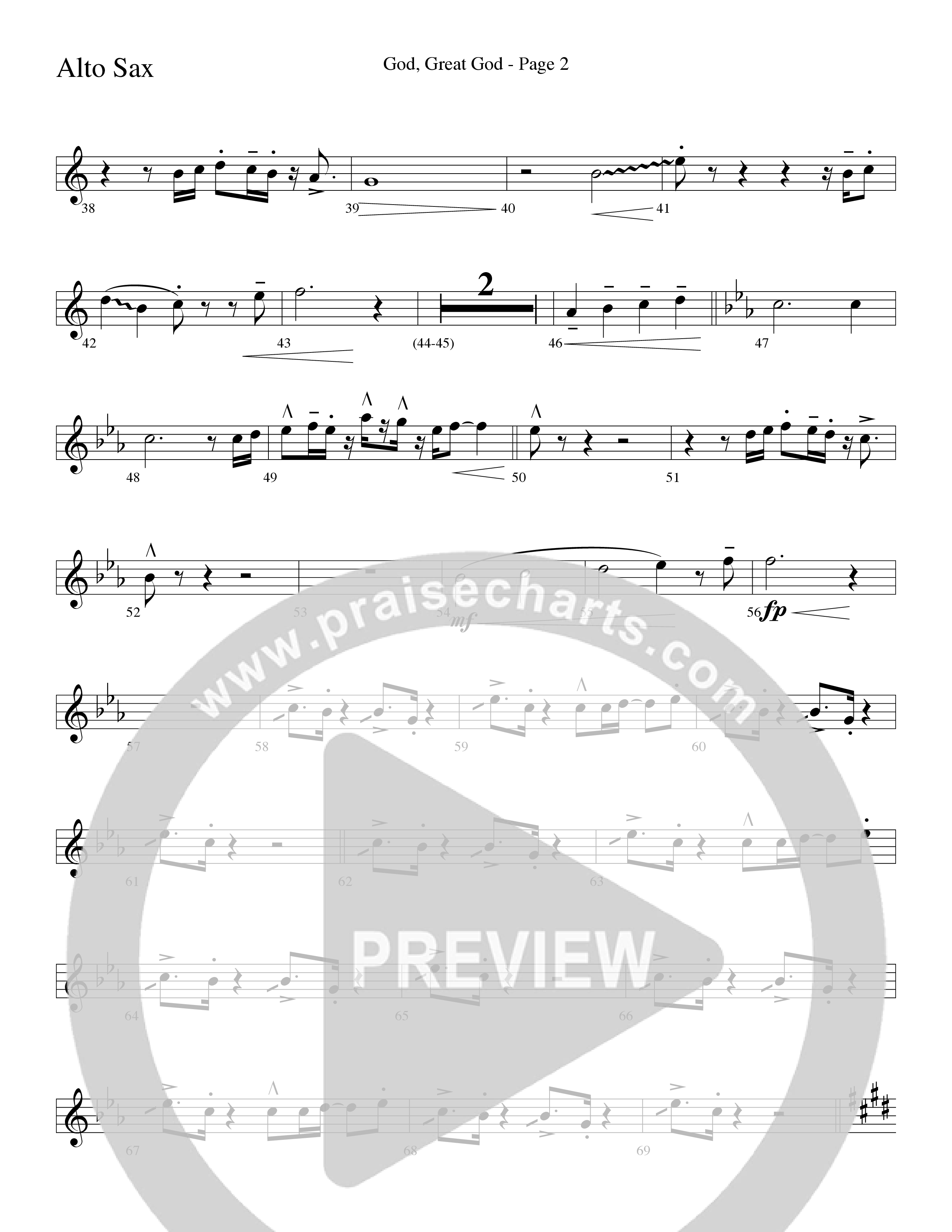 God Great God (Choral Anthem SATB) Alto Sax (Word Music Choral / Arr. J. Daniel Smith)