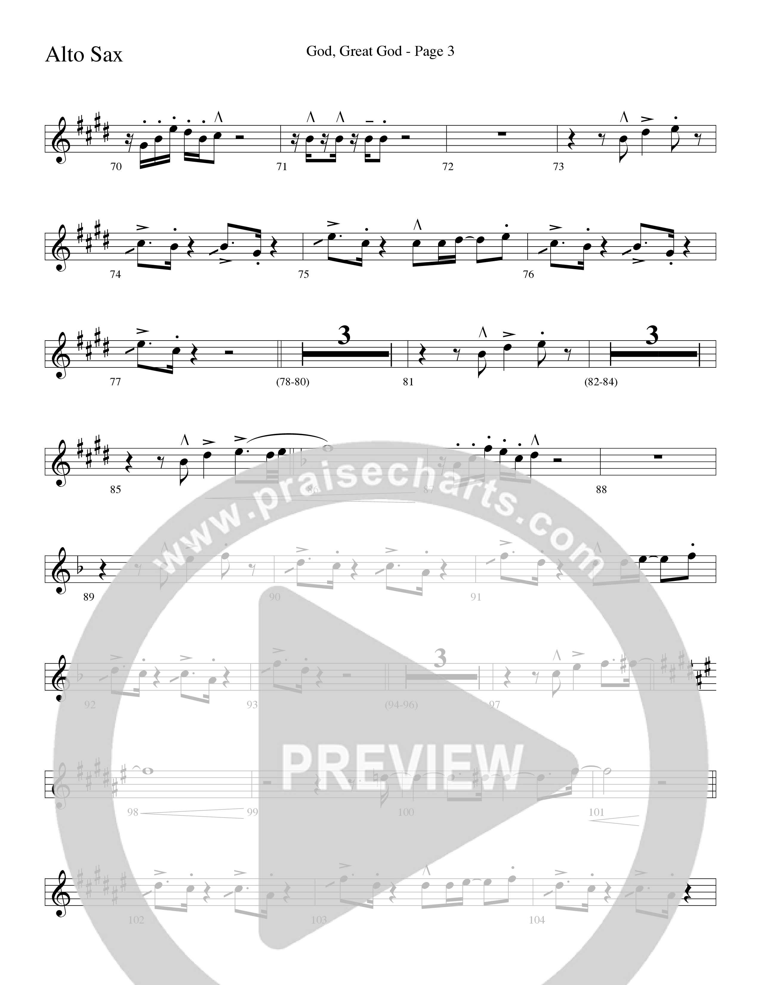 God Great God (Choral Anthem SATB) Alto Sax (Word Music Choral / Arr. J. Daniel Smith)