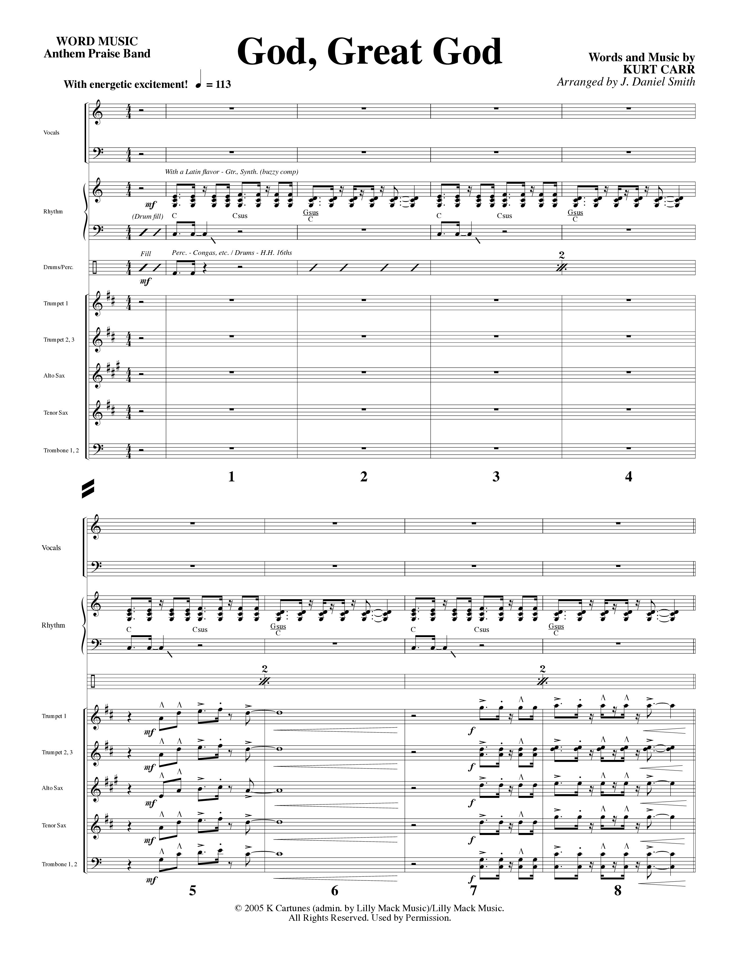 God Great God (Choral Anthem SATB) Orchestration (Word Music Choral / Arr. J. Daniel Smith)