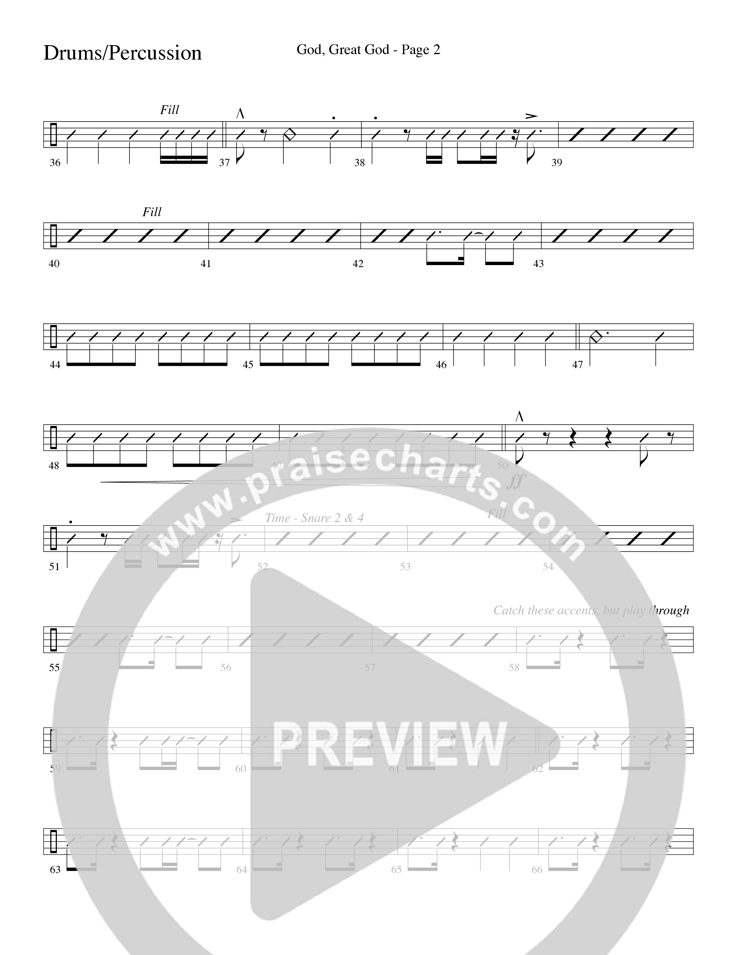 God Great God (Choral Anthem SATB) Percussion (Word Music Choral / Arr. J. Daniel Smith)