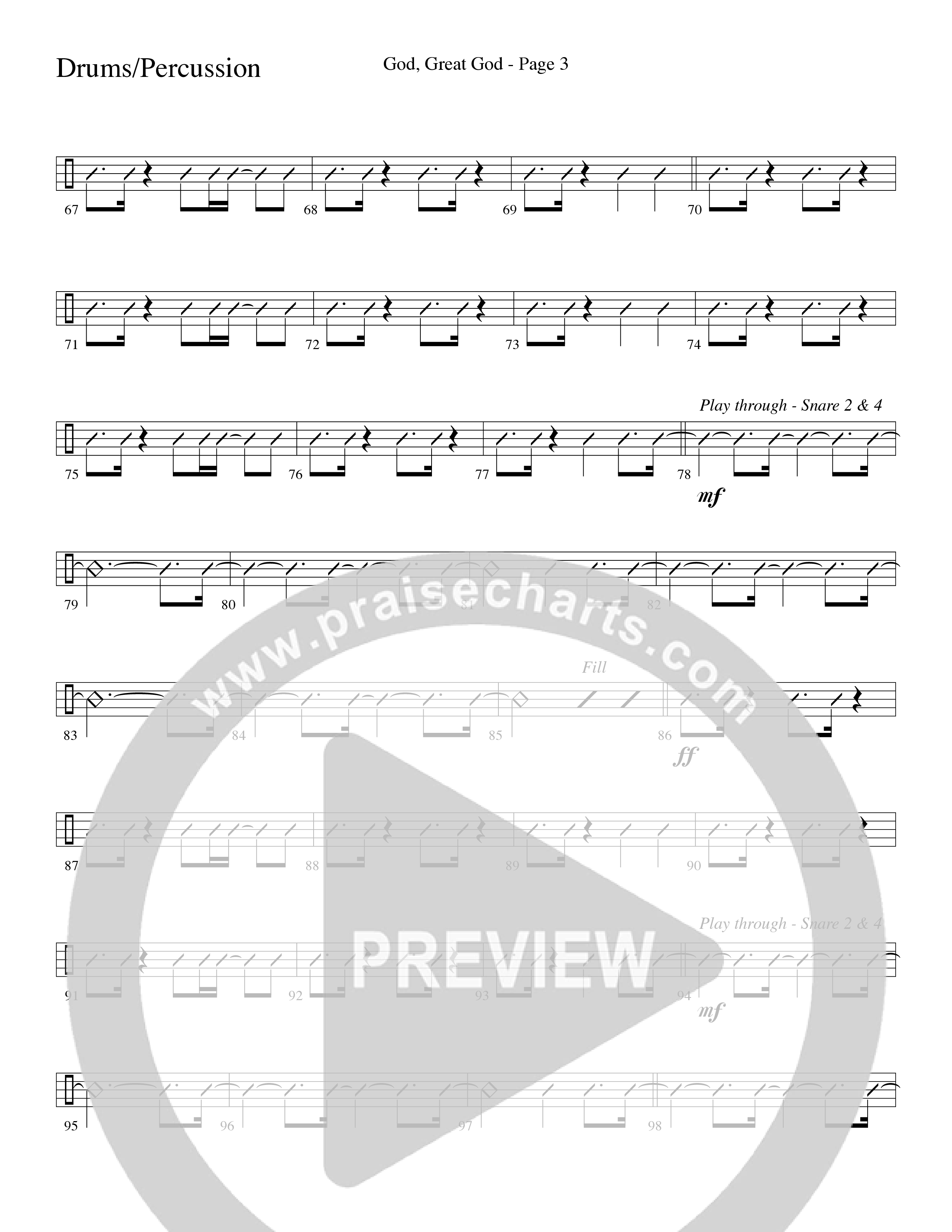 God Great God (Choral Anthem SATB) Percussion (Word Music Choral / Arr. J. Daniel Smith)